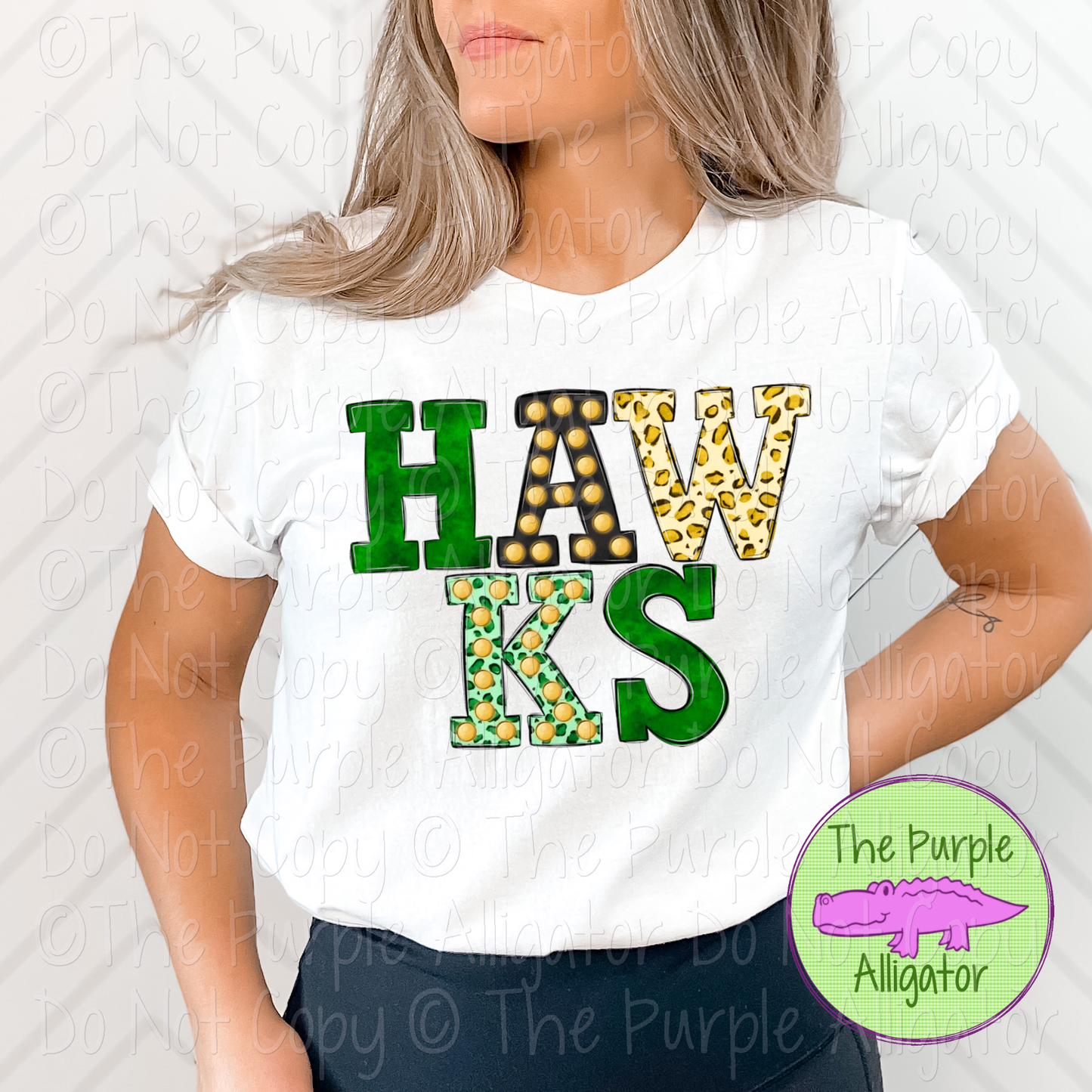 Hawks Marquee Varsity Mascot School Spirit Wear Team Gear 0325 (d2f TPA)