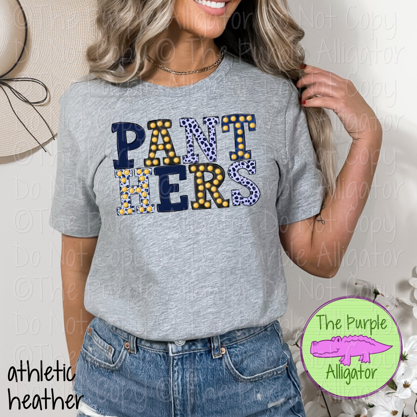 Panthers Blue Marquee Varsity Mascot School Spirit Wear Team Gear 0325 (d2f TPA)