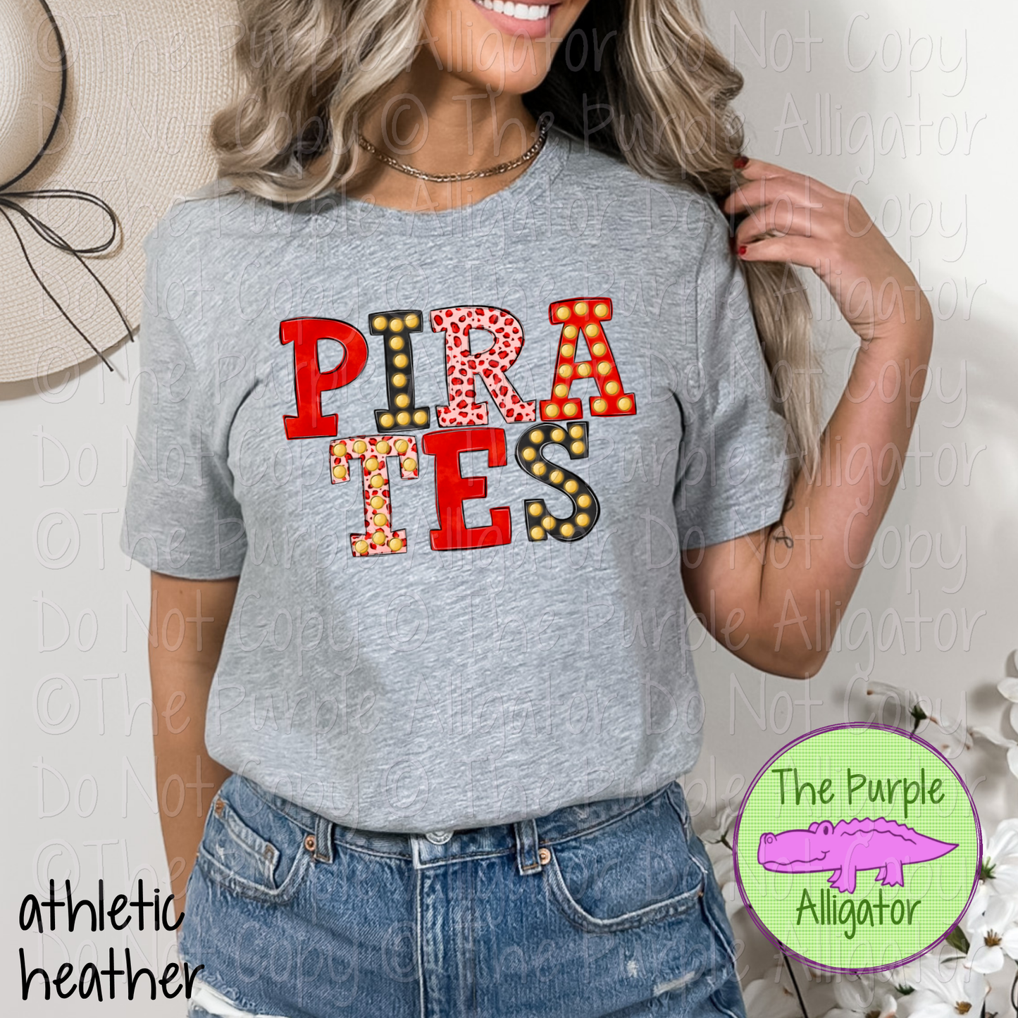 Pirates Marquee Varsity Mascot School Spirit Wear Team Gear 0325 (d2f TPA)