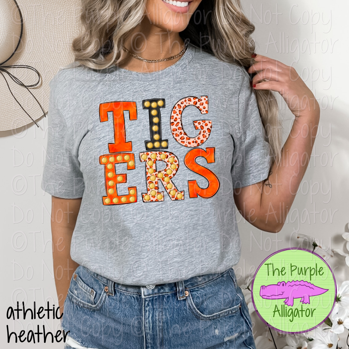 Tigers Orange Marquee Varsity Mascot School Spirit Wear Team Gear 0325 (d2f TPA)