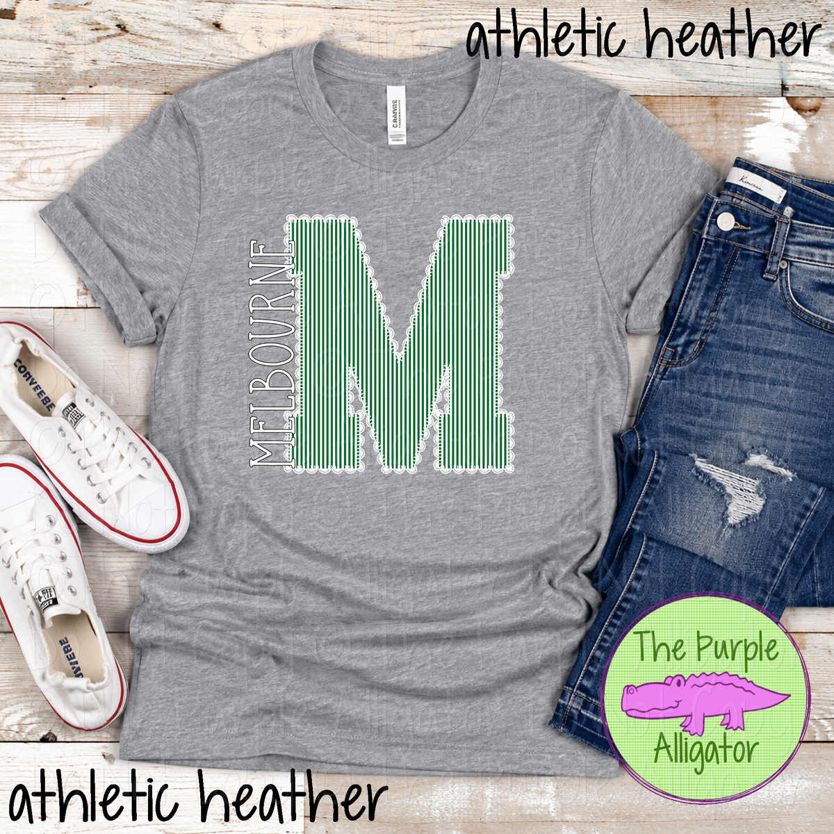 M Melbourne Seersucker & Lace – Custom School Initial Spirit Wear with Lace Detail 1026 TPA