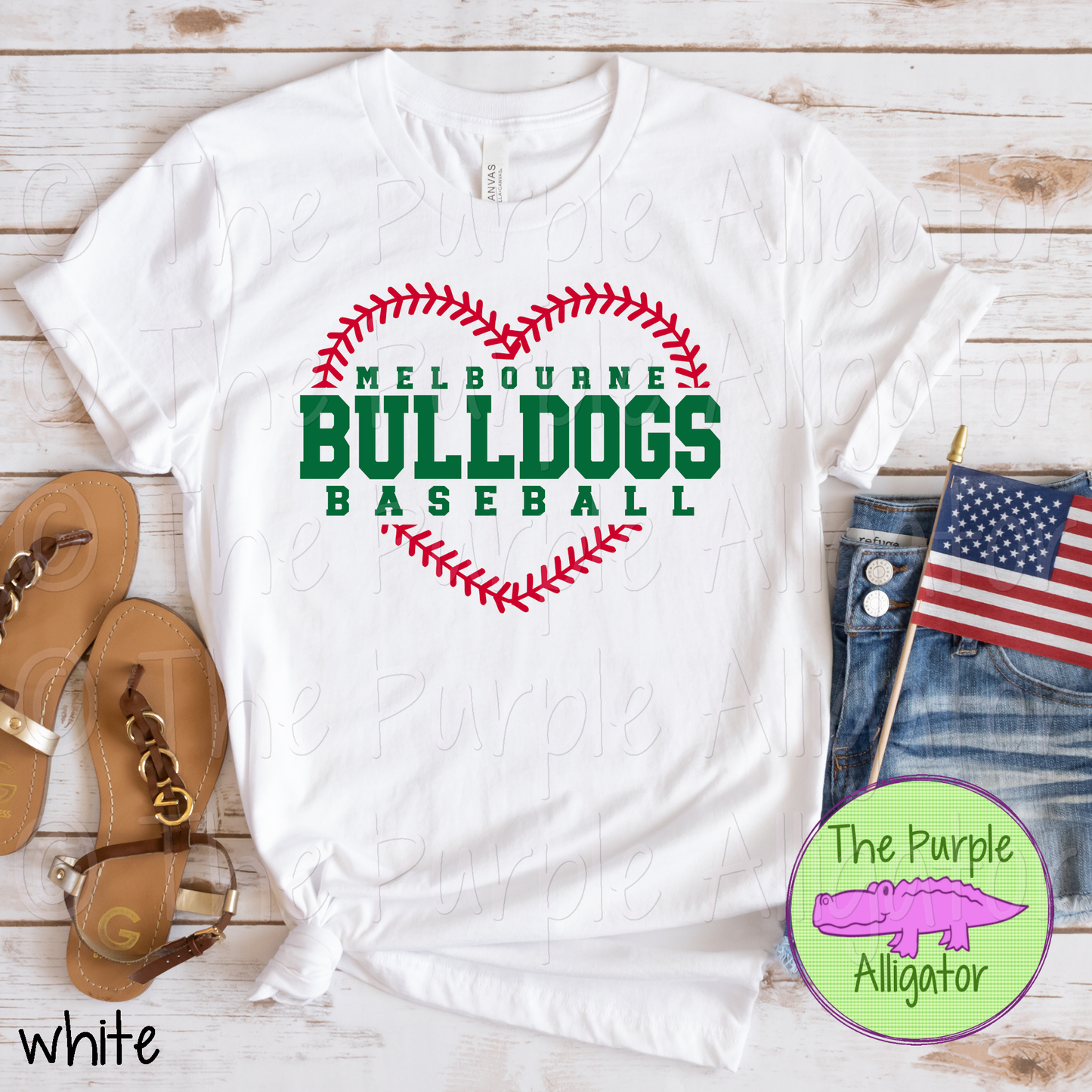 Melbourne Bulldogs Baseball SC63 Mascot School Spirit - CHOOSE YOUR TEXT COLOR (d2f TPA)