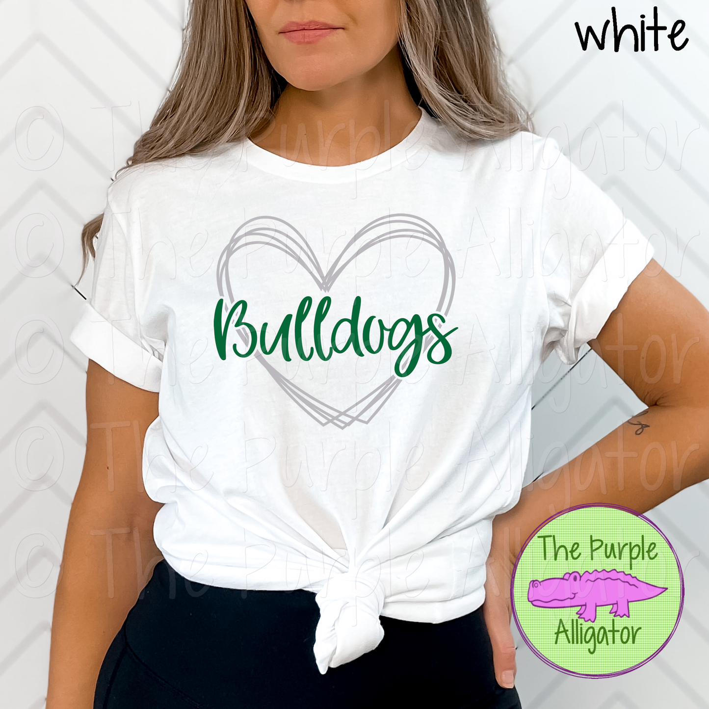 Bulldogs Heart Frame Mascot School Spirit CHOOSE YOUR DESIGN COLORS (d2f TPA)