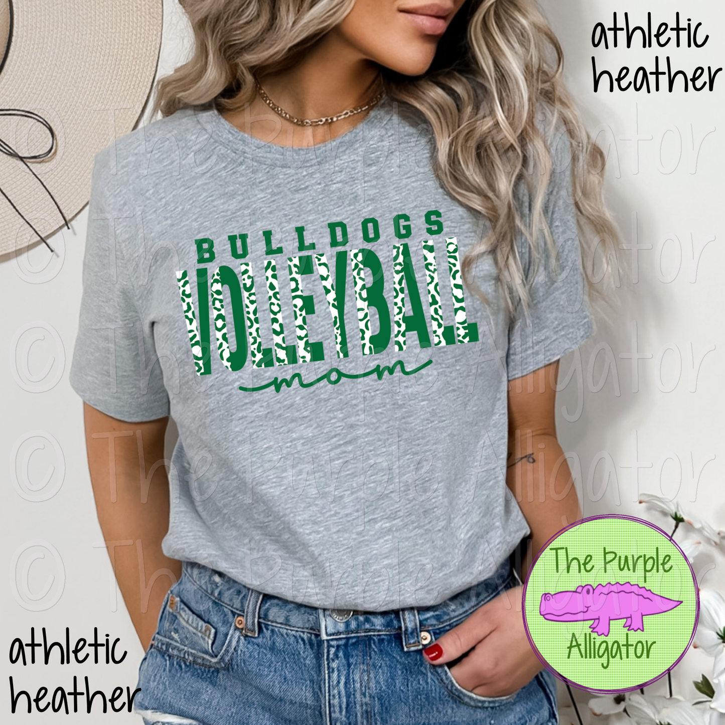 Bulldogs Volleyball Mom SC50 Mascot School Spirit - CHOOSE YOUR DESIGN COLORS (d2f TPA)