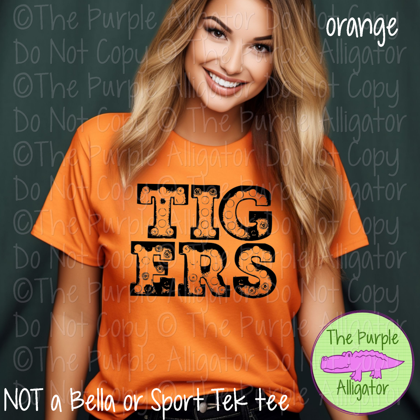 Tigers Messy Marquee Mascot School Spirit Wear Team Gear - CHOOSE YOUR DESIGN COLOR - 0425 (d2f TPA)