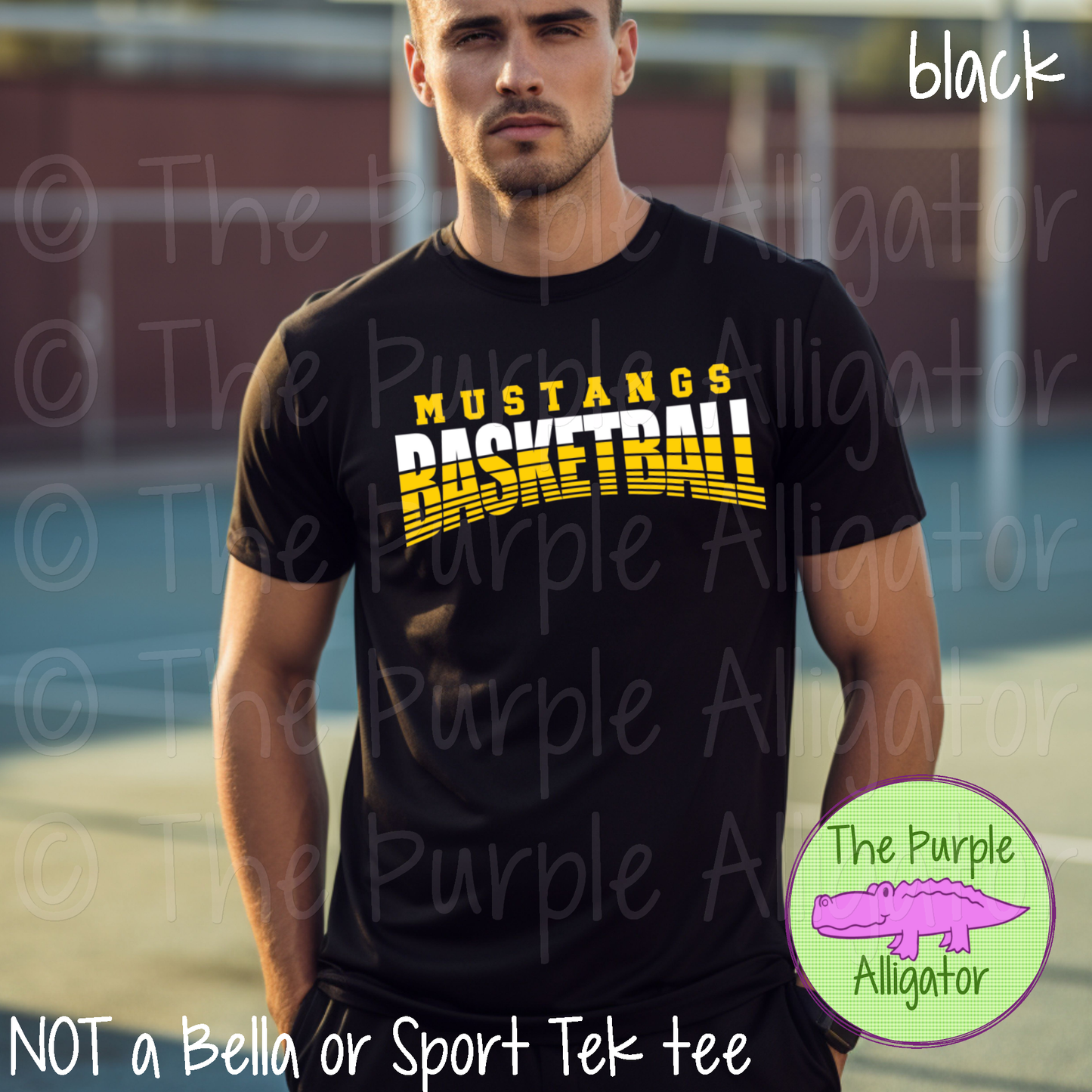 Mustangs Basketball SC40 Mascot School Spirit - CHOOSE YOUR DESIGN COLORS (d2f TPA)