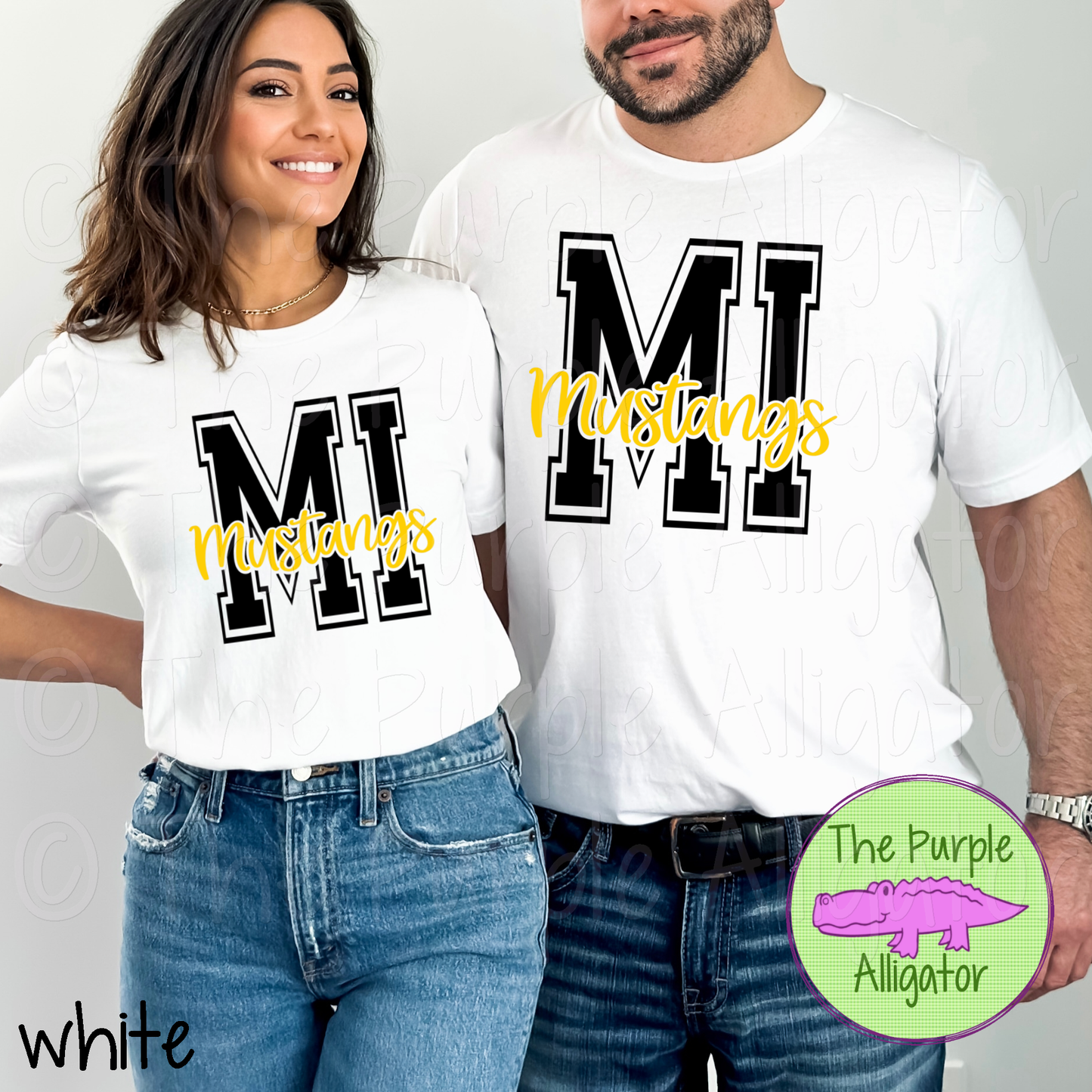 Merritt Island MI Mustangs 2 Color Mascot School Spirit (d2f TPA)