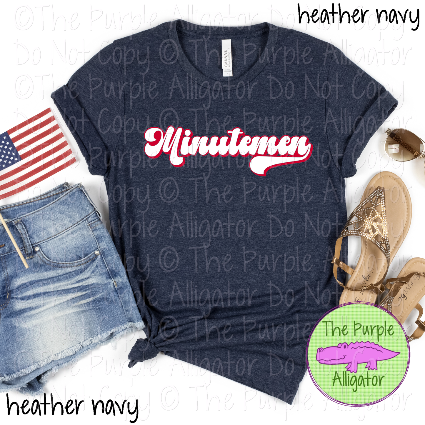 Minutemen B-Retro | Custom Retro Mascot Spirit Wear for Fans & Teams - CHOOSE YOUR DESIGN COLORS 0725 (d2f TPA)