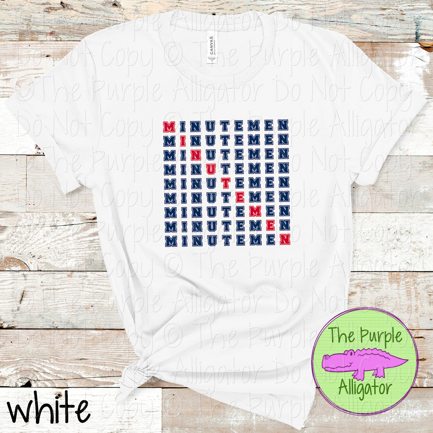 Minutemen 2 Color Stack Design | Custom Spirit Wear for Teachers, Students & Fans - CHOOSE YOUR DESIGN COLORS - 0725 (d2f TPA)
