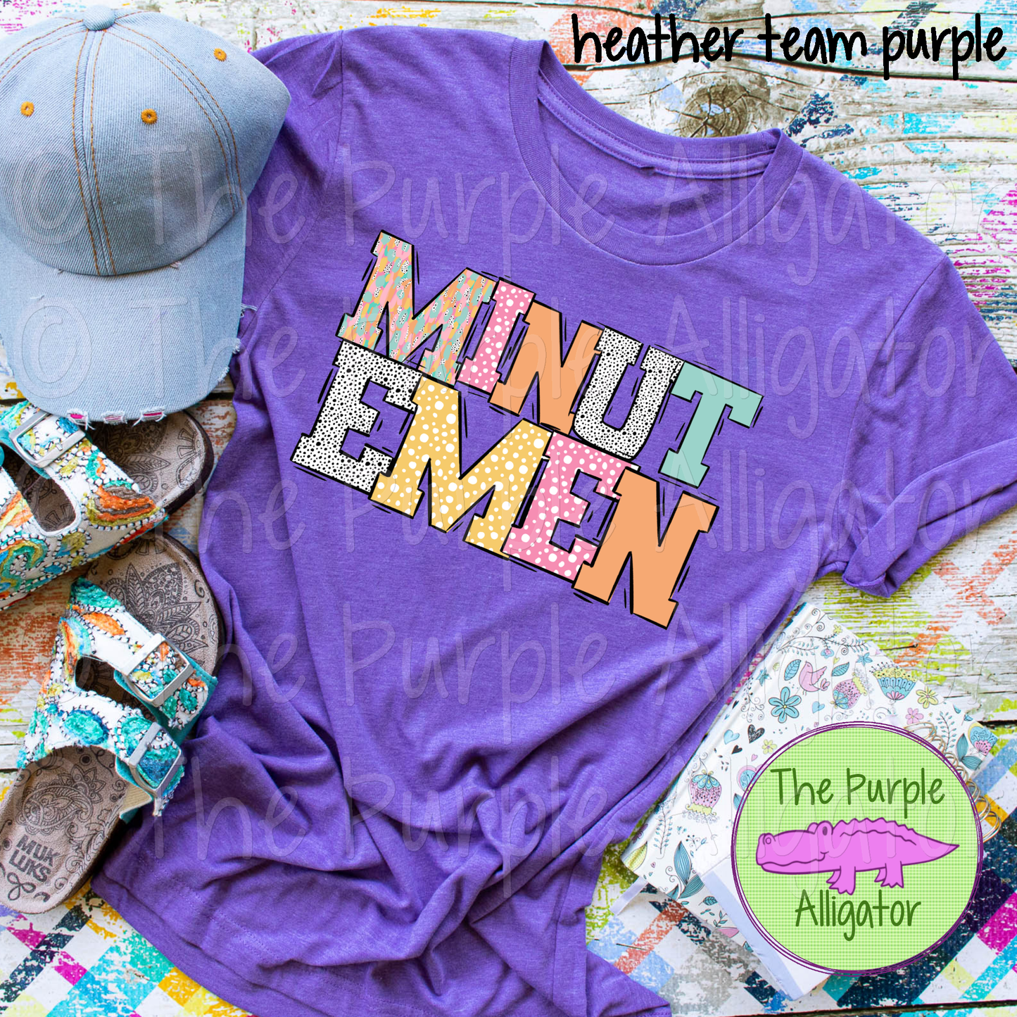 Minutemen Pastel Stroke Varsity Mascot School Spirit (d2f BB)