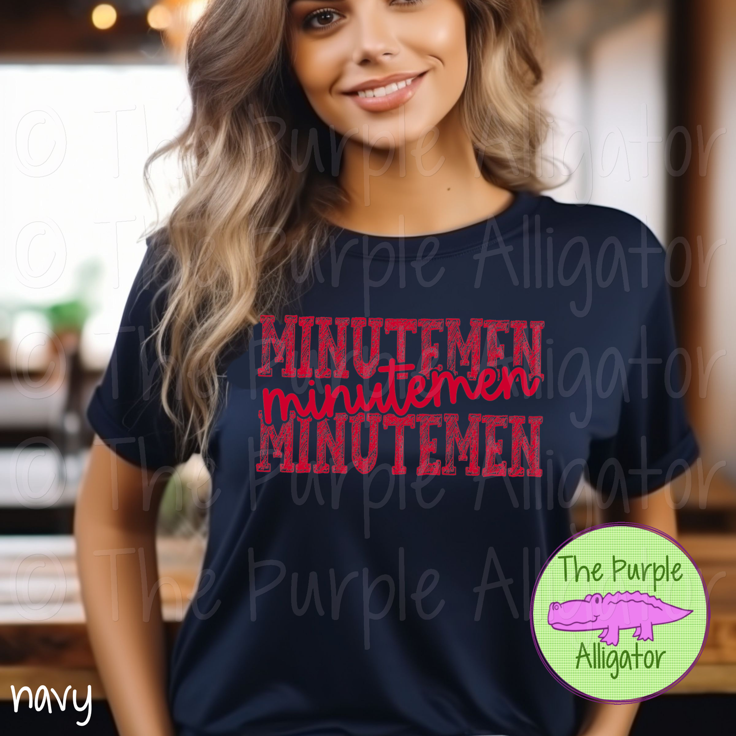 Minutemen Messy Sketch Mascot School Spirit - CHOOSE YOUR DESIGN COLOR (d2f TPA)