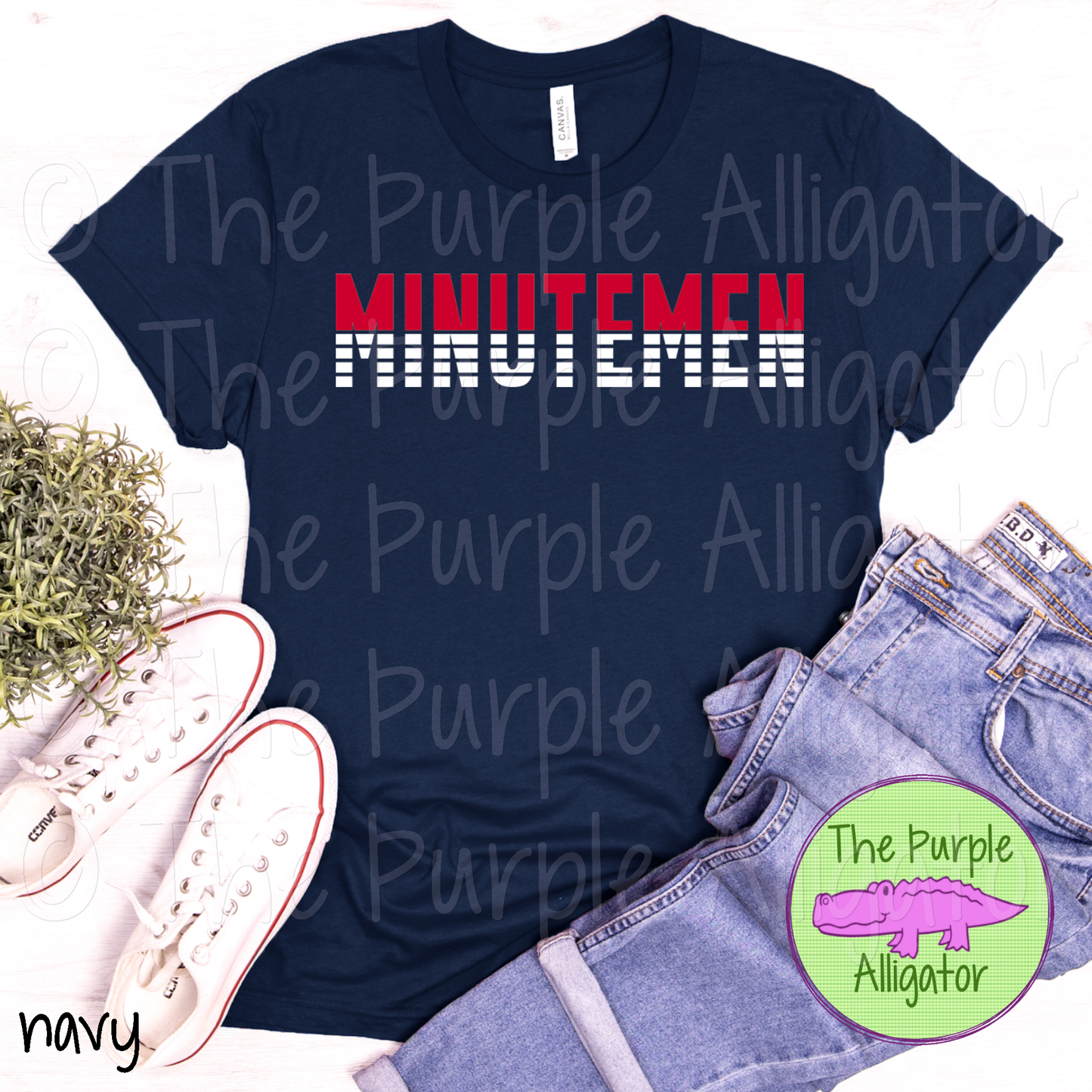 Minutemen Split Alpha Mascot School Spirit - CHOOSE YOUR DESIGN COLORS (d2f TPA)