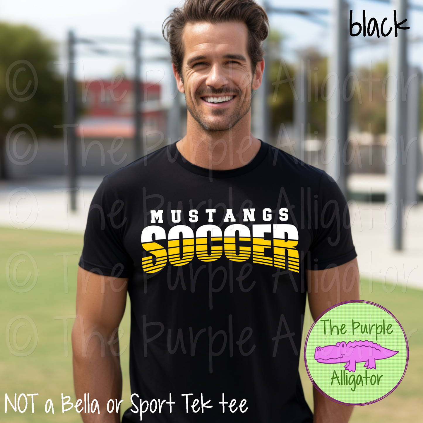 Mustangs Soccer SC18 Mascot School Spirit - CHOOSE YOUR DESIGN COLORS (d2f TPA)