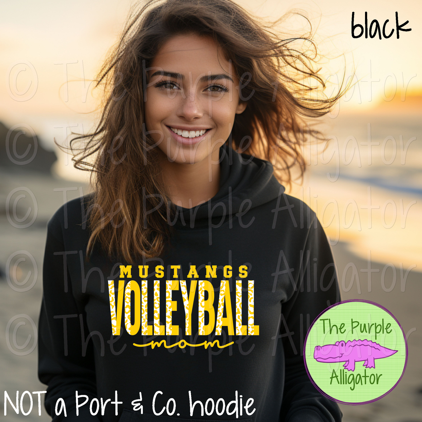 Mustangs Volleyball Mom SC50 Mascot School Spirit - CHOOSE YOUR DESIGN COLORS (d2f TPA)