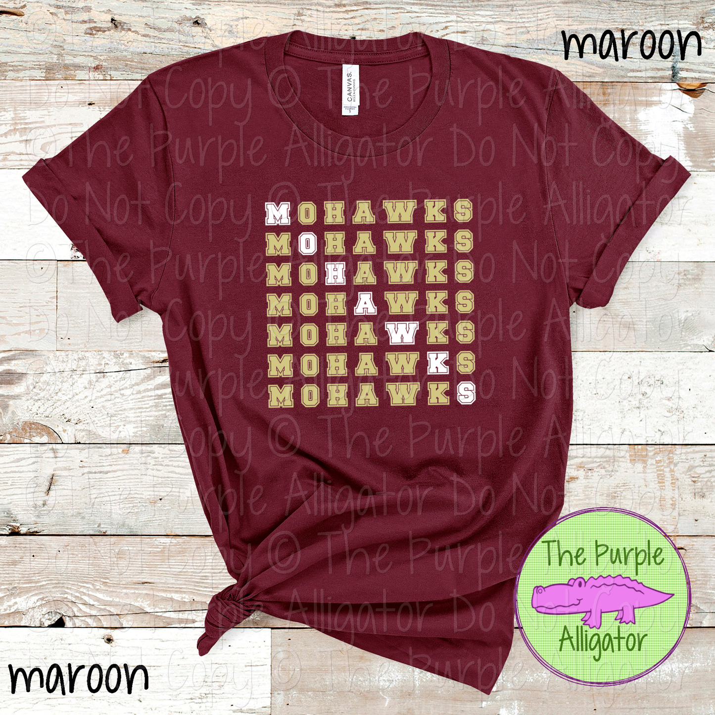 Mohawks 2 Color Stack Design | Custom Spirit Wear for Teachers, Students & Fans - CHOOSE YOUR DESIGN COLORS - 0725 (d2f TPA)