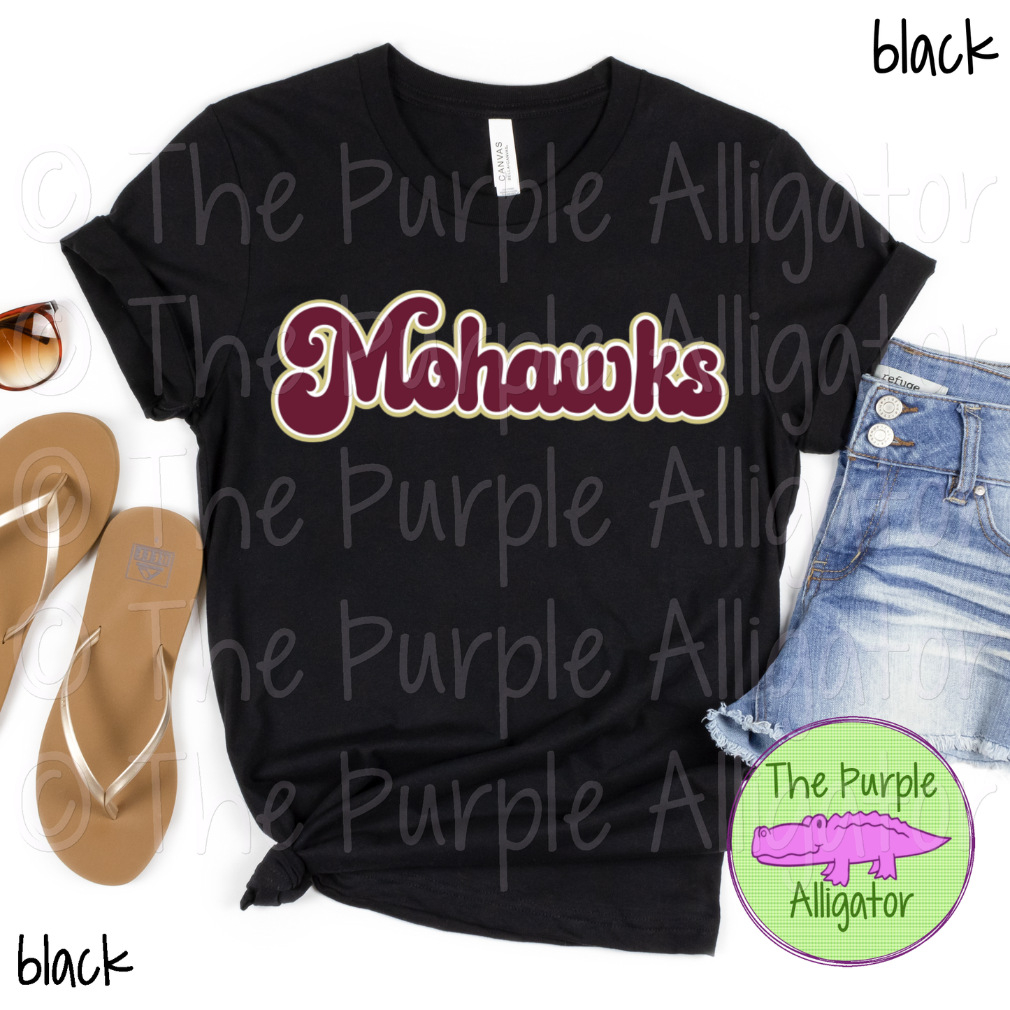 Mohawks Retro Bubble | 70s Style Script Spirit Wear Design - CHOOSE YOUR DESIGN COLORS (d2f TPA)