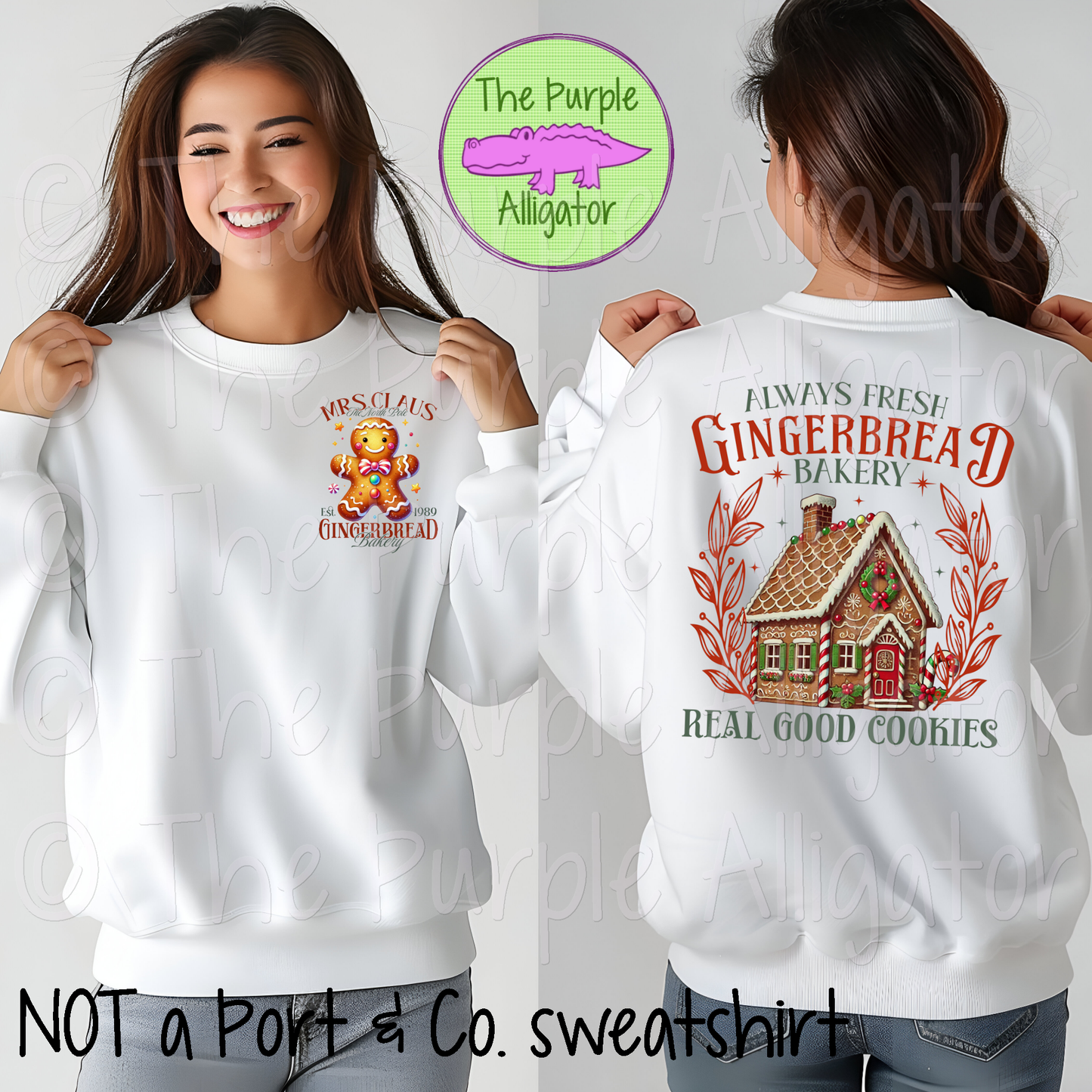 Mrs Claus Gingerbread Bakery Front/Back Design 1124 (d2f MSVG)