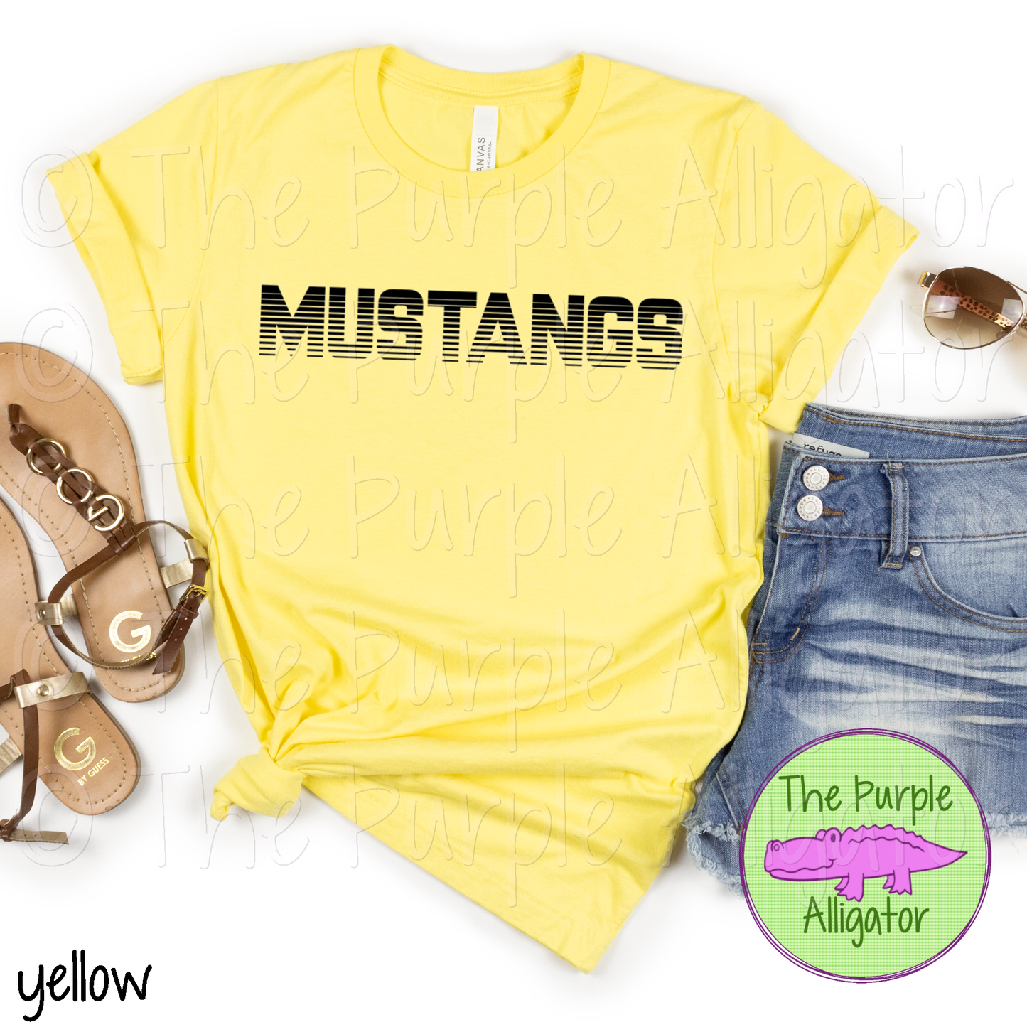 Mustangs Championship Mascot School Spirit - CHOOSE YOUR TEXT COLOR (d2f TPA)