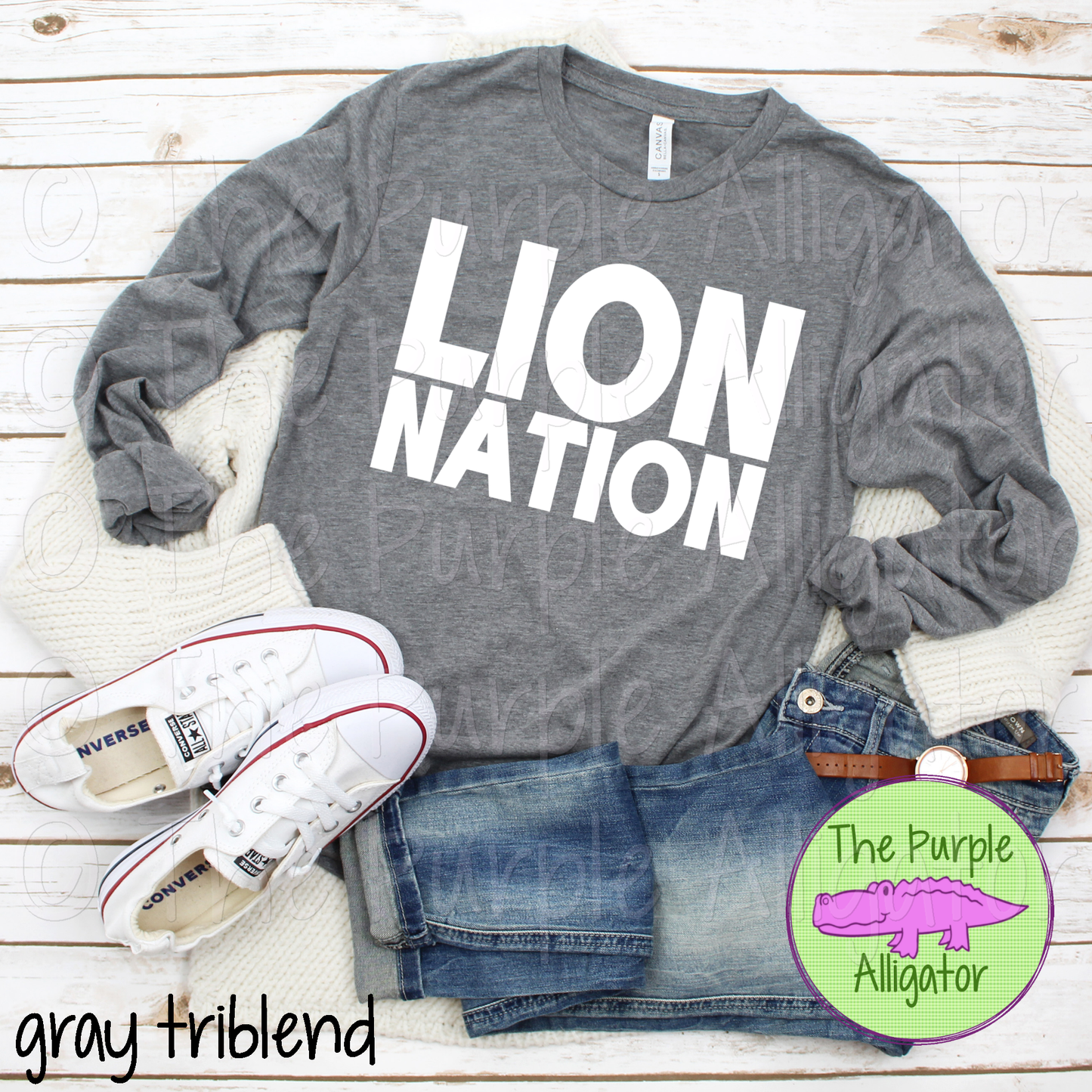 Lion Nation D-O – Modern All-Caps Mascot Nation Spirit Wear Design - CHOOSE YOUR TEXT COLOR 0924 (d2f TPA)