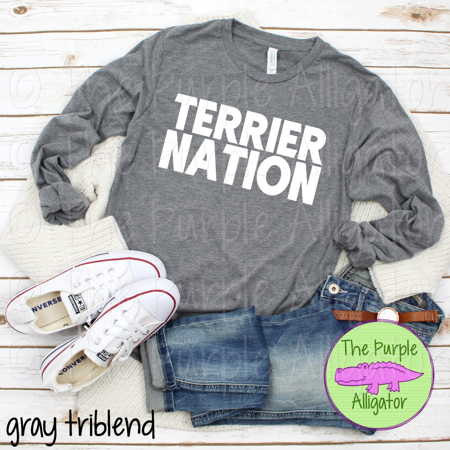 Terrier Nation D-O Mascot School Spirit - CHOOSE YOUR TEXT COLOR 0924 (d2f TPA)