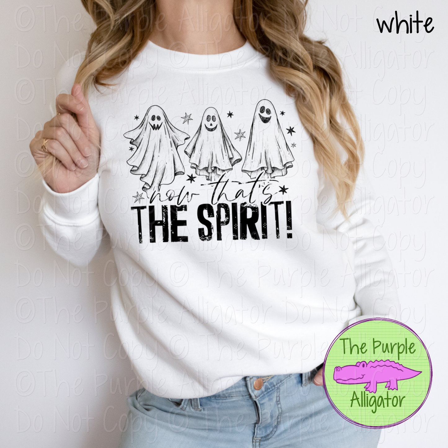 Now That's the Spirit | Cute Ghost Halloween Graphic Tee for Women 0722 HMD