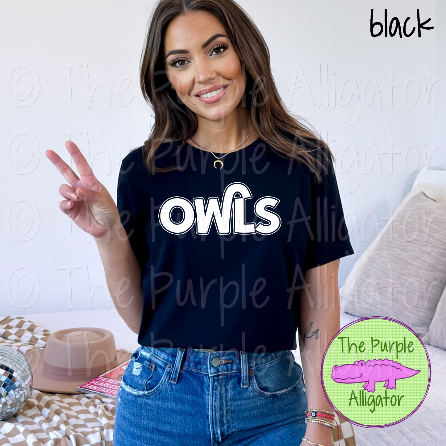 Owls BFC-DG Mascot School Spirit - CHOOSE YOUR TEXT COLOR (d2f TPA)