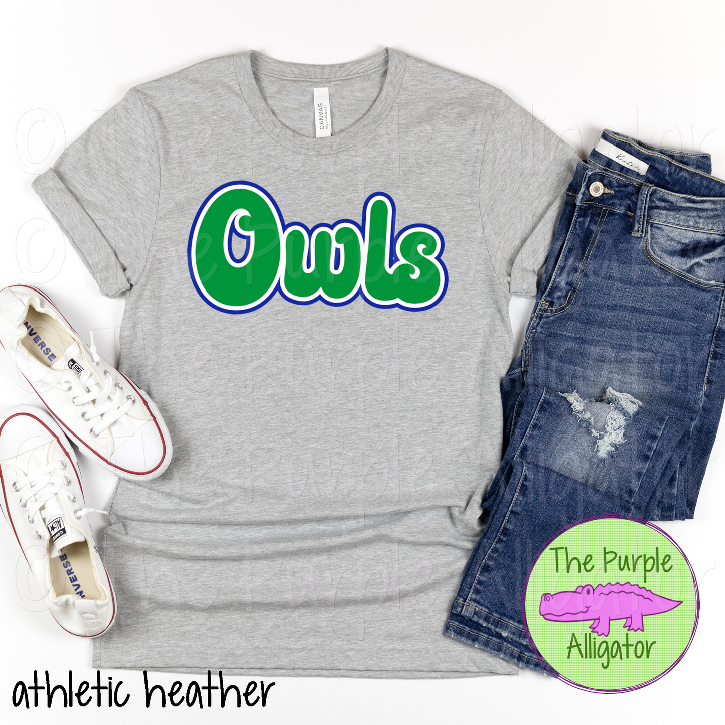 Owls Retro Bubble Mascot School Spirit - CHOOSE YOUR DESIGN COLORS (d2f TPA)
