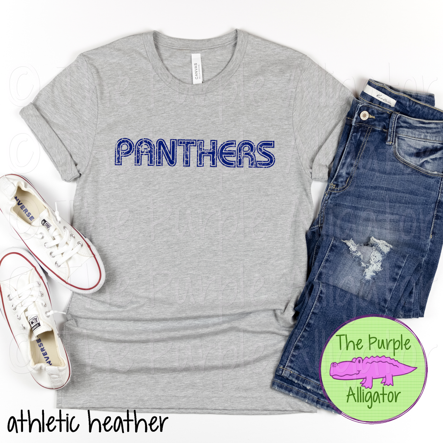 Panthers MGIR Distressed Mascot School Spirit - CHOOSE YOUR TEXT COLOR (d2f TPA)