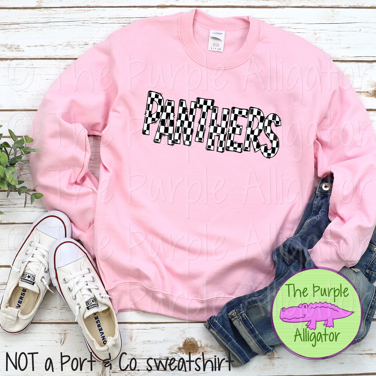 Panthers Race Check Doodle Mascot School Spirit (d2f TPA)