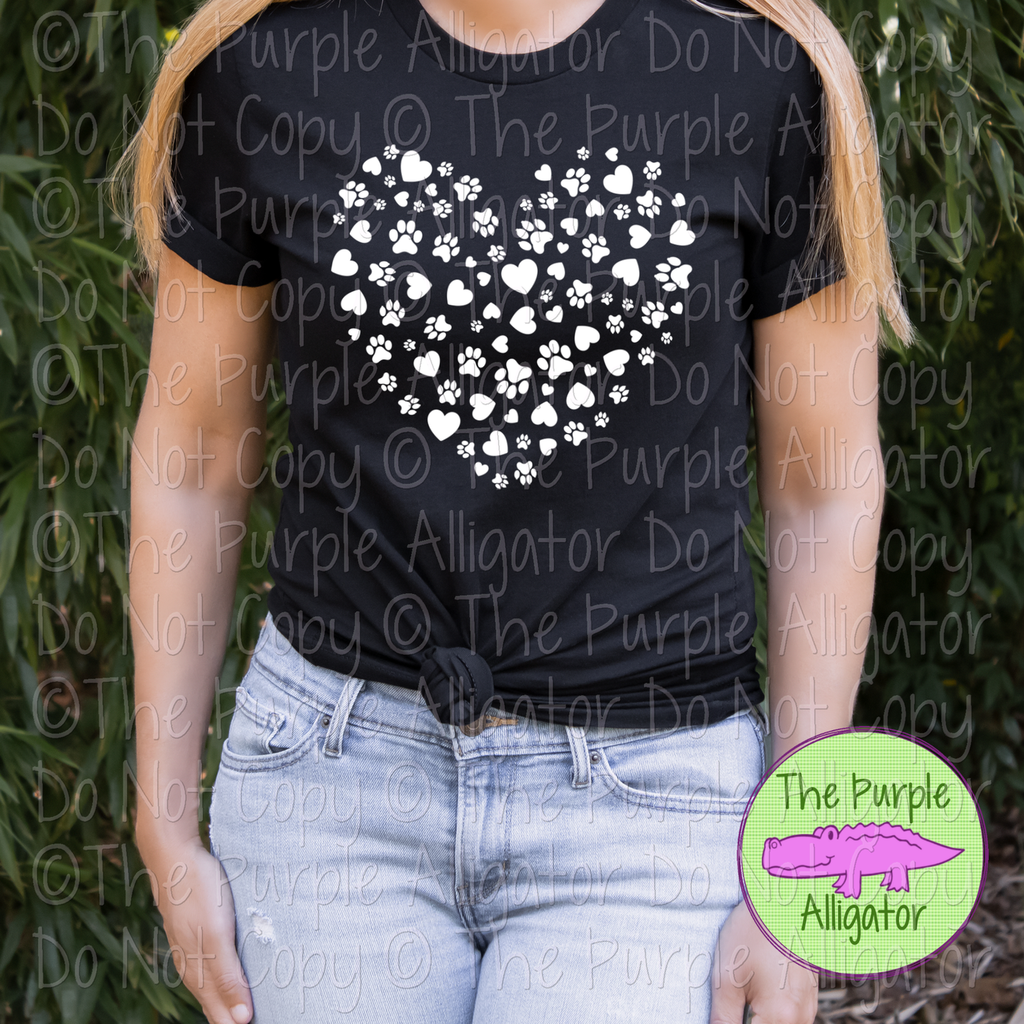 Paw Print Heart - Choose Your Design Color - 1124 (d2f DA)