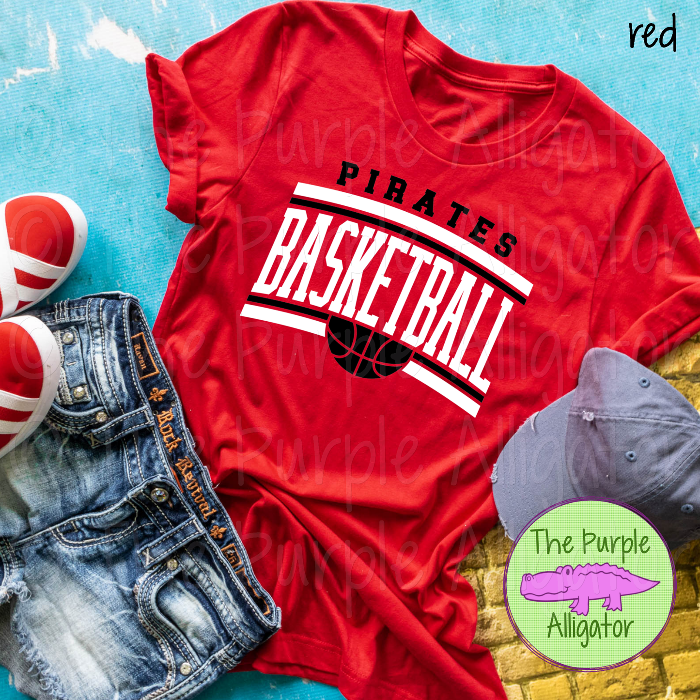 Pirates Basketball SC51 Mascot School Spirit - CHOOSE YOUR DESIGN COLORS (d2f TPA)