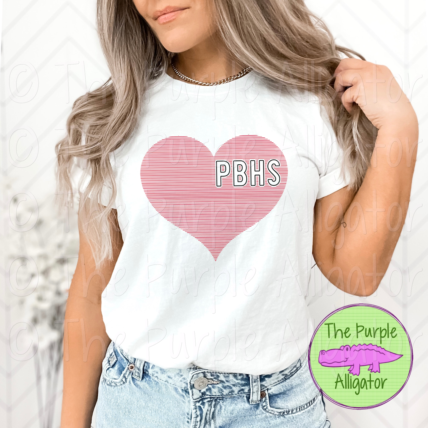 Palm Bay PBHS Mini Stripes Heart School Spirit (d2f TPA)