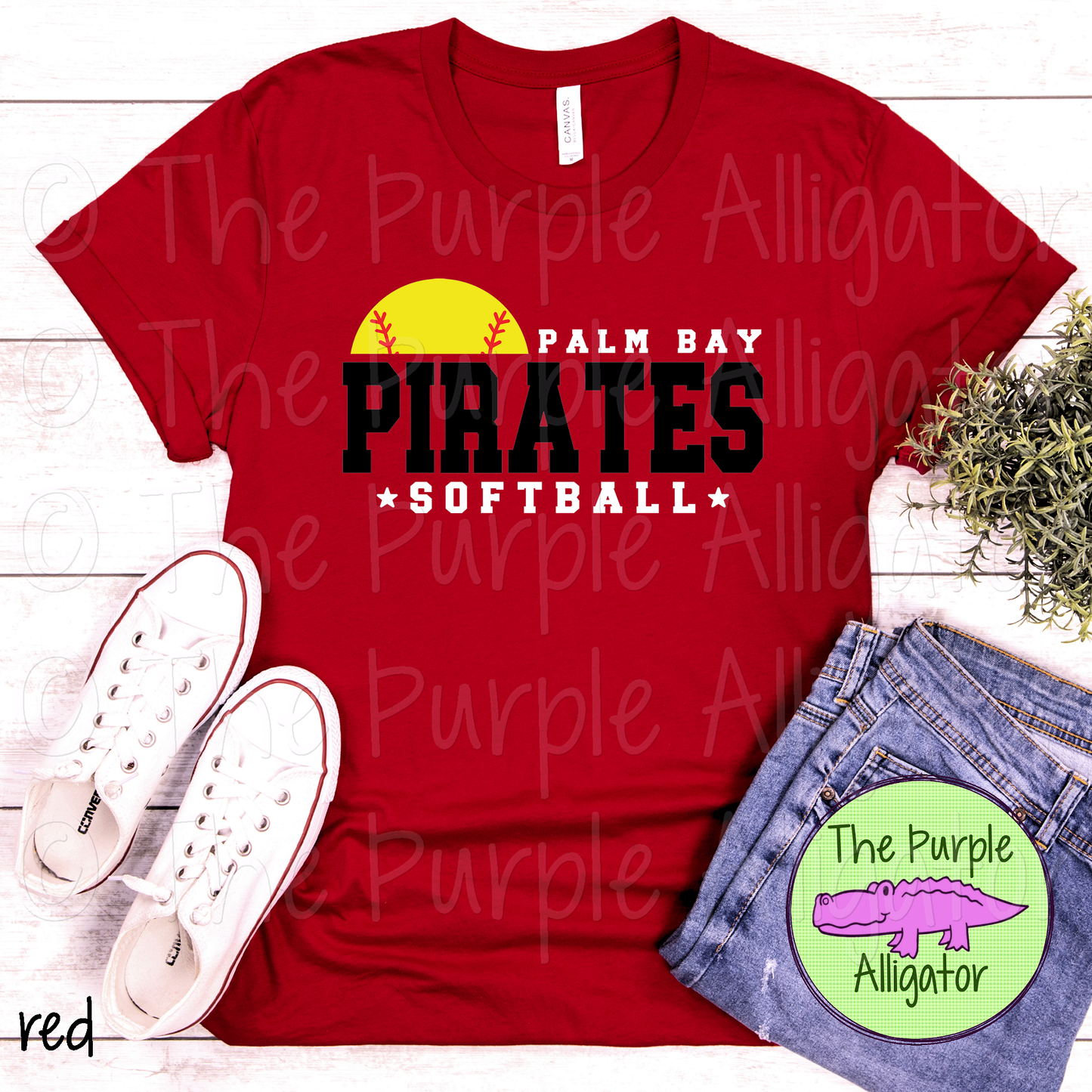 Palm Bay Pirates Softball SC17 Mascot School Spirit - CHOOSE YOUR DESIGN COLORS (d2f TPA)