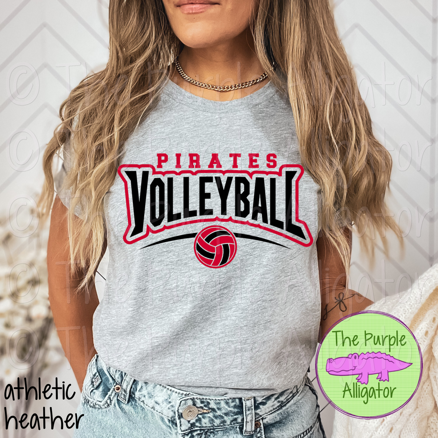 Pirates Volleyball SC55 Mascot School Spirit - CHOOSE YOUR DESIGN COLORS (d2f TPA)