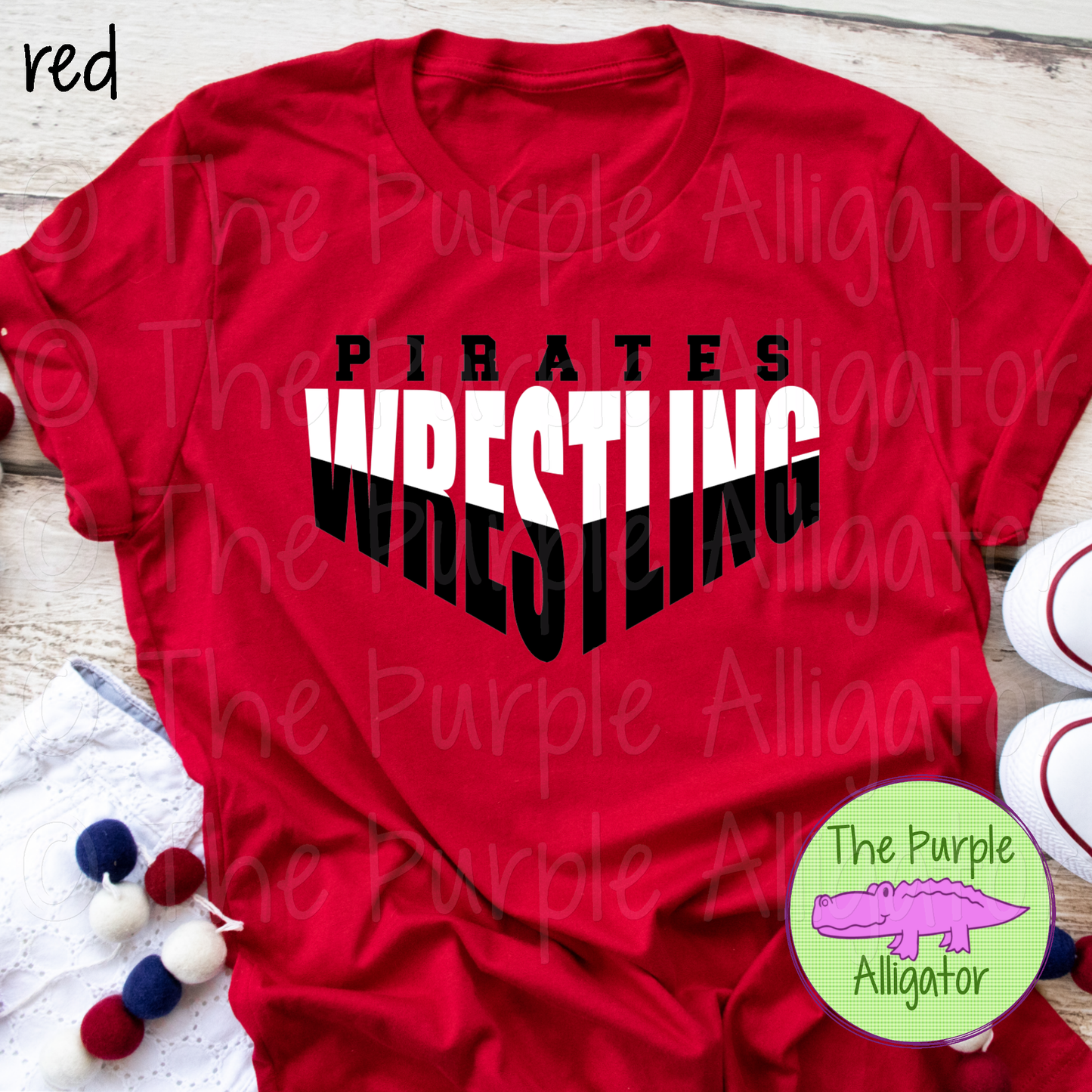 Pirates Wrestling SC6 Mascot School Spirit - CHOOSE YOUR DESIGN COLORS (d2f TPA)