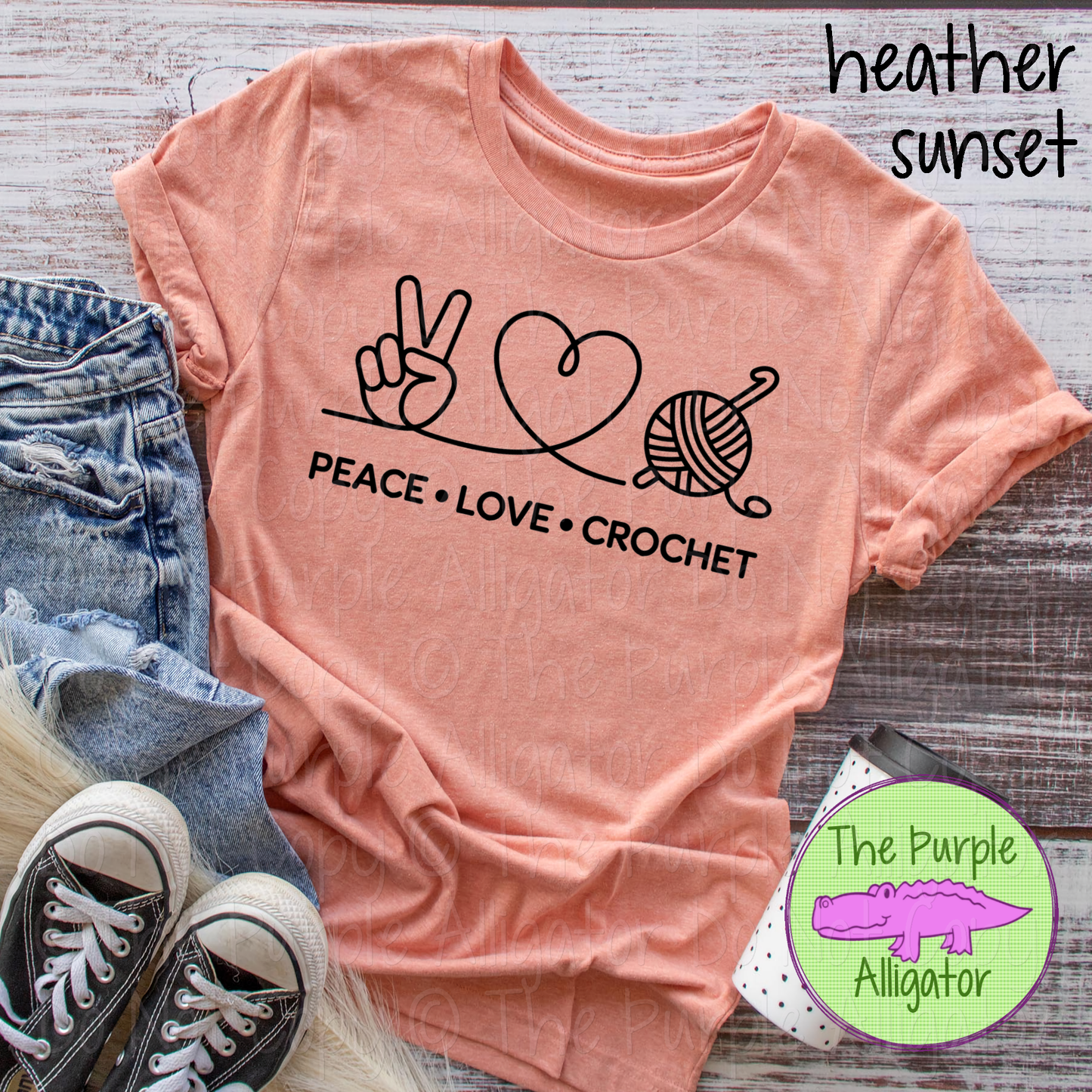 Peace Love Crochet Apparel Funny Crochet Shirt Yarn Lover Gift Crocheter Hobby Craft Lover 0126 D