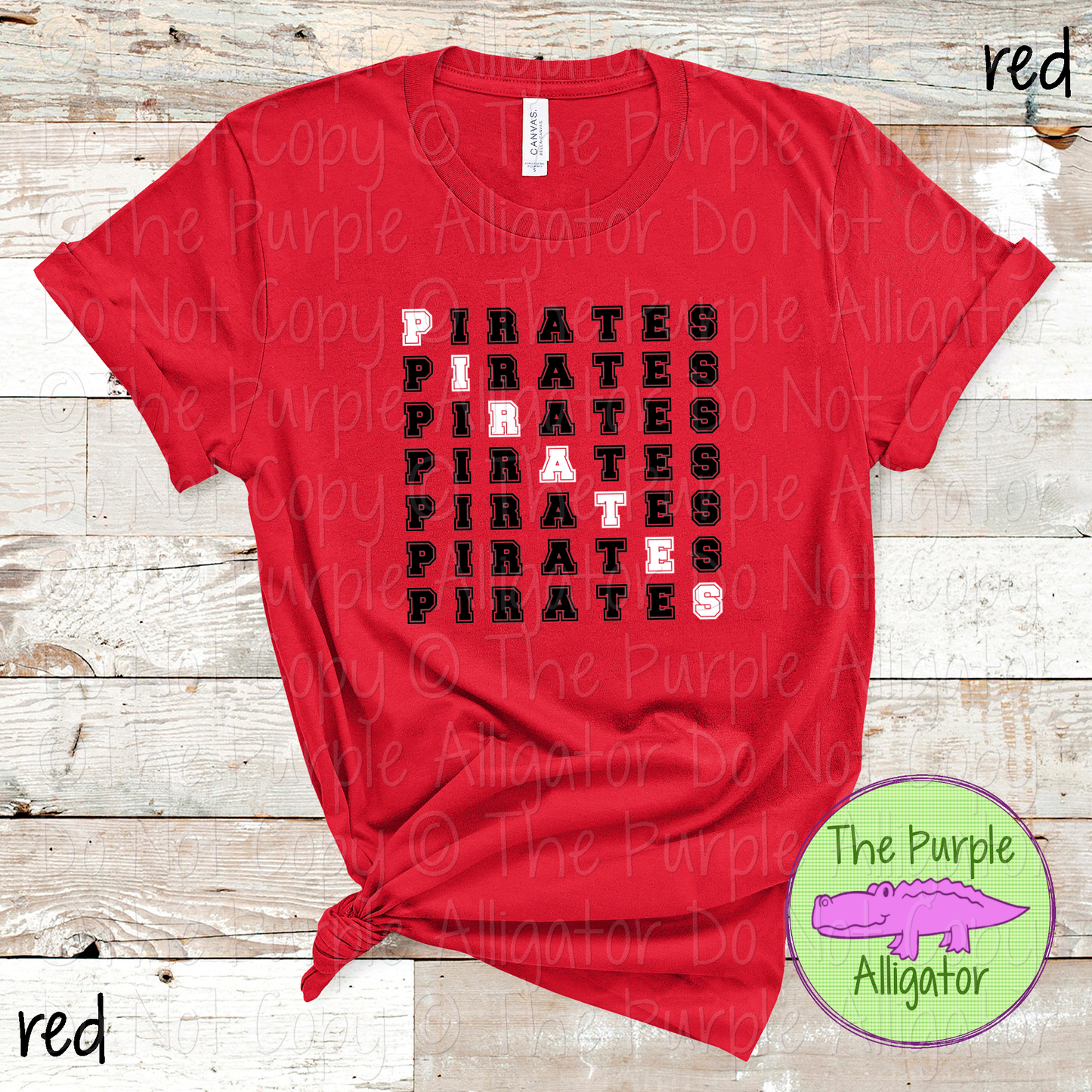 Pirates 2 Color Stack Design | Custom Spirit Wear for Teachers, Students & Fans - CHOOSE YOUR DESIGN COLORS - 0725 (d2f TPA)