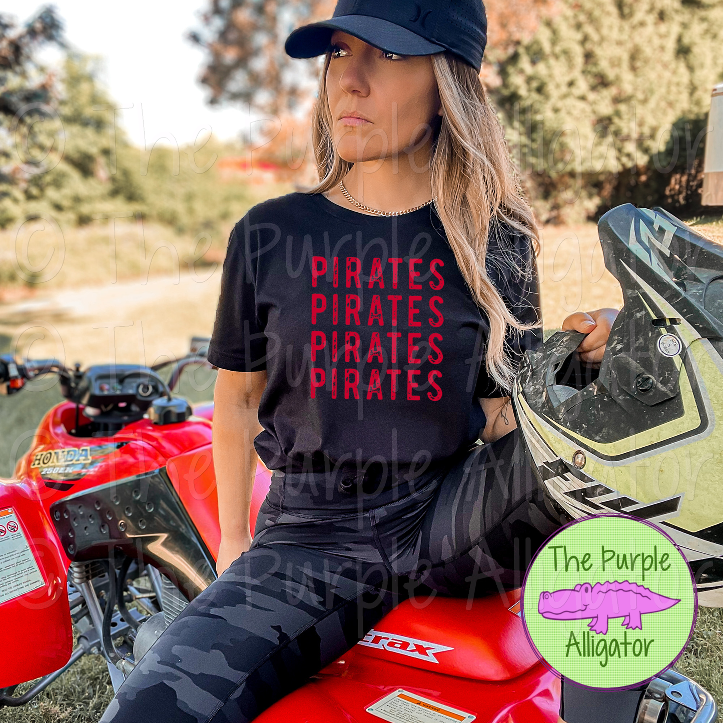 Pirates Grunge Stack Mascot School Spirit - CHOOSE YOUR DESIGN COLOR (d2f TPA)