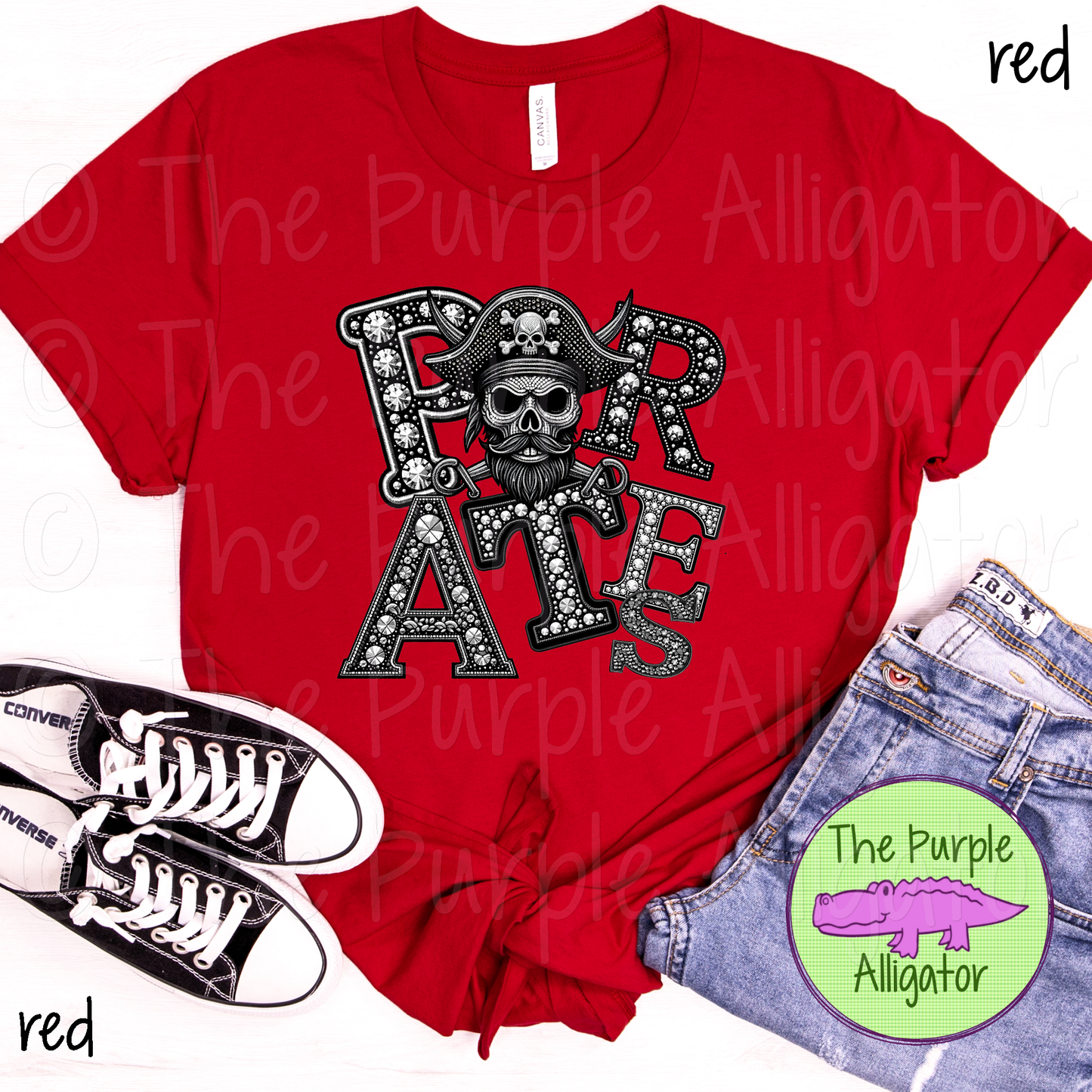 Pirates Faux Rhinestone Mascot School Spirit (d2f TED)