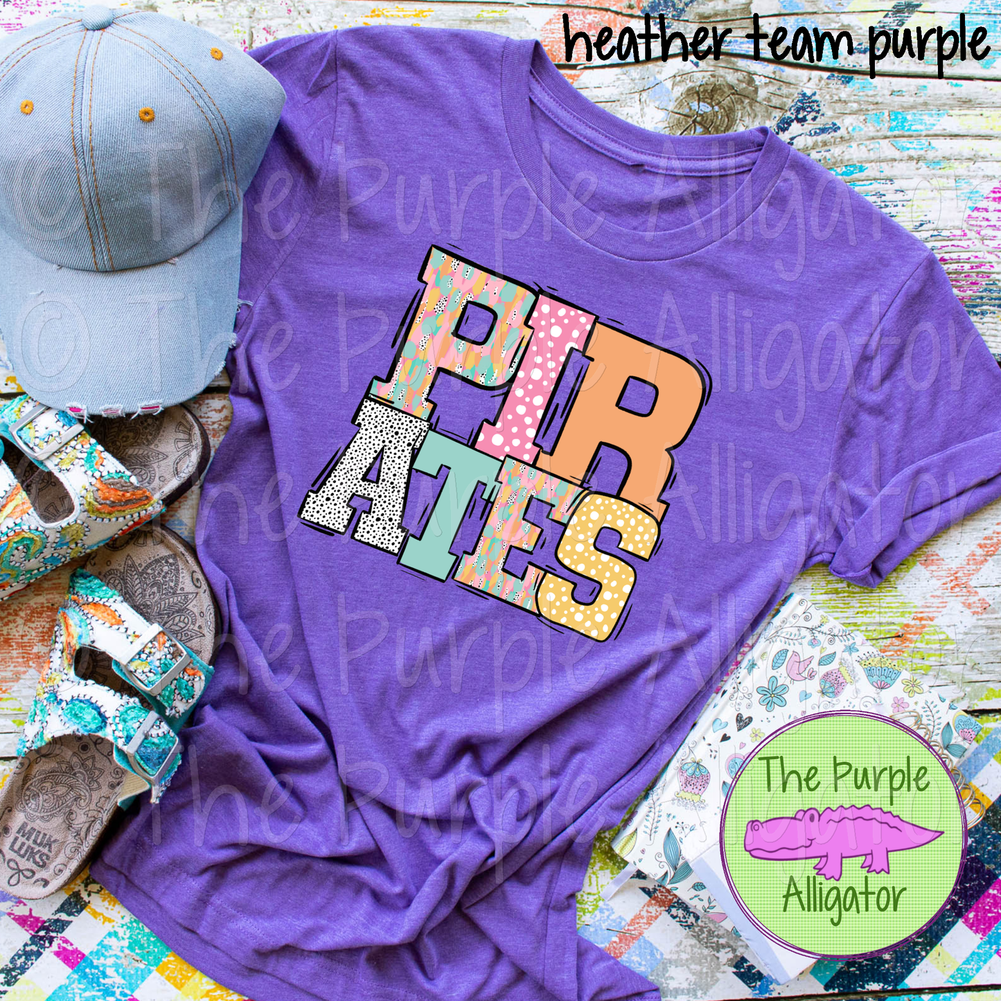 Pirates Pastel Stroke Varsity Mascot School Spirit (d2f BB)