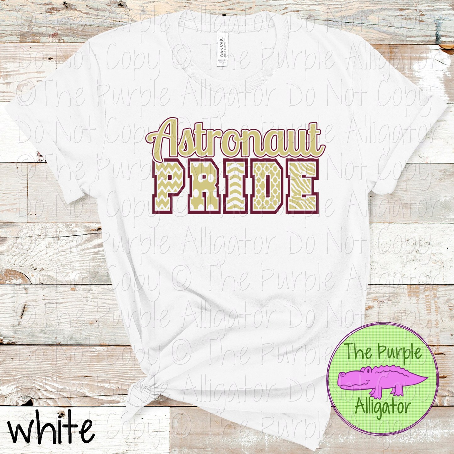 Astronaut Patterned Pride | Varsity Spirit Wear with Bold Pattern Lettering | CHOOSE YOUR DESIGN COLORS 0925 (d2f TPA)
