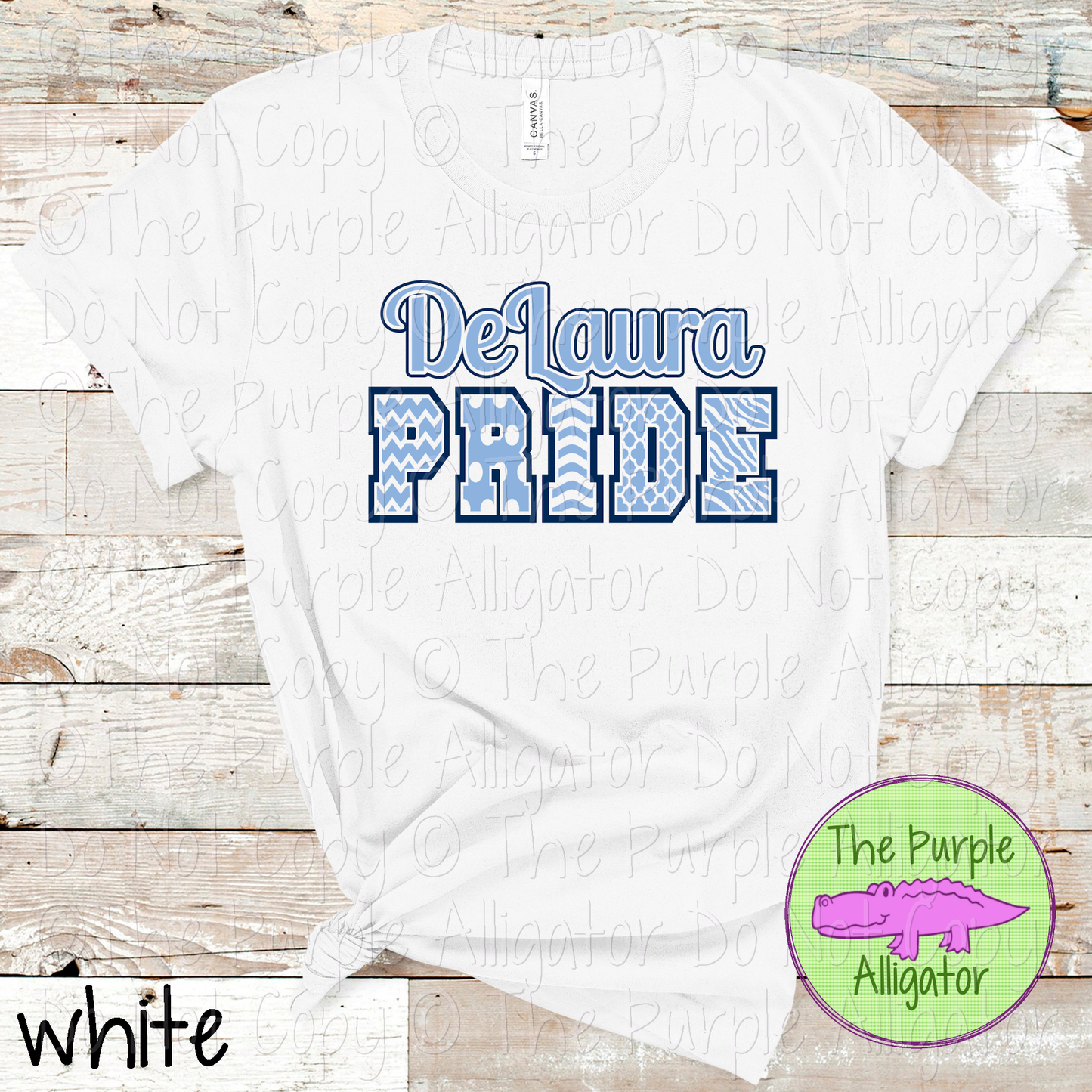 DeLaura Patterned Pride | Varsity Spirit Wear with Bold Pattern Lettering | CHOOSE YOUR DESIGN COLORS 0925 (d2f TPA)