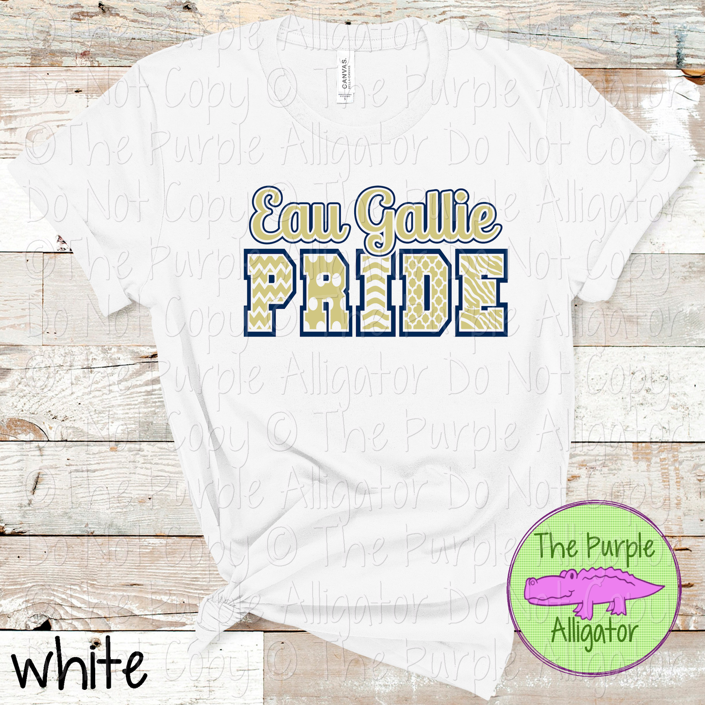 Eau Gallie Patterned Pride | Varsity Spirit Wear with Bold Pattern Lettering | CHOOSE YOUR DESIGN COLORS 0925 (d2f TPA)