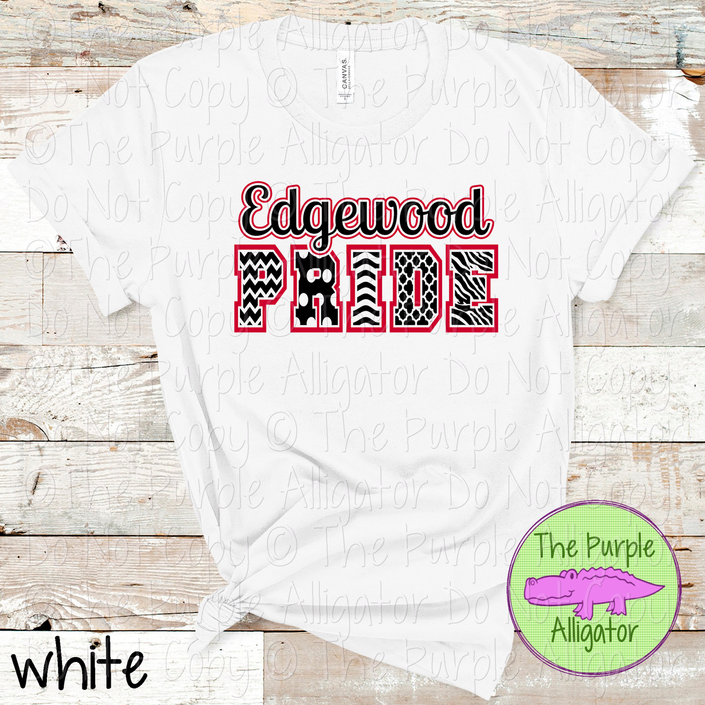 Edgewood Patterned Pride | Varsity Spirit Wear with Bold Pattern Lettering | CHOOSE YOUR DESIGN COLORS 0925 (d2f TPA)