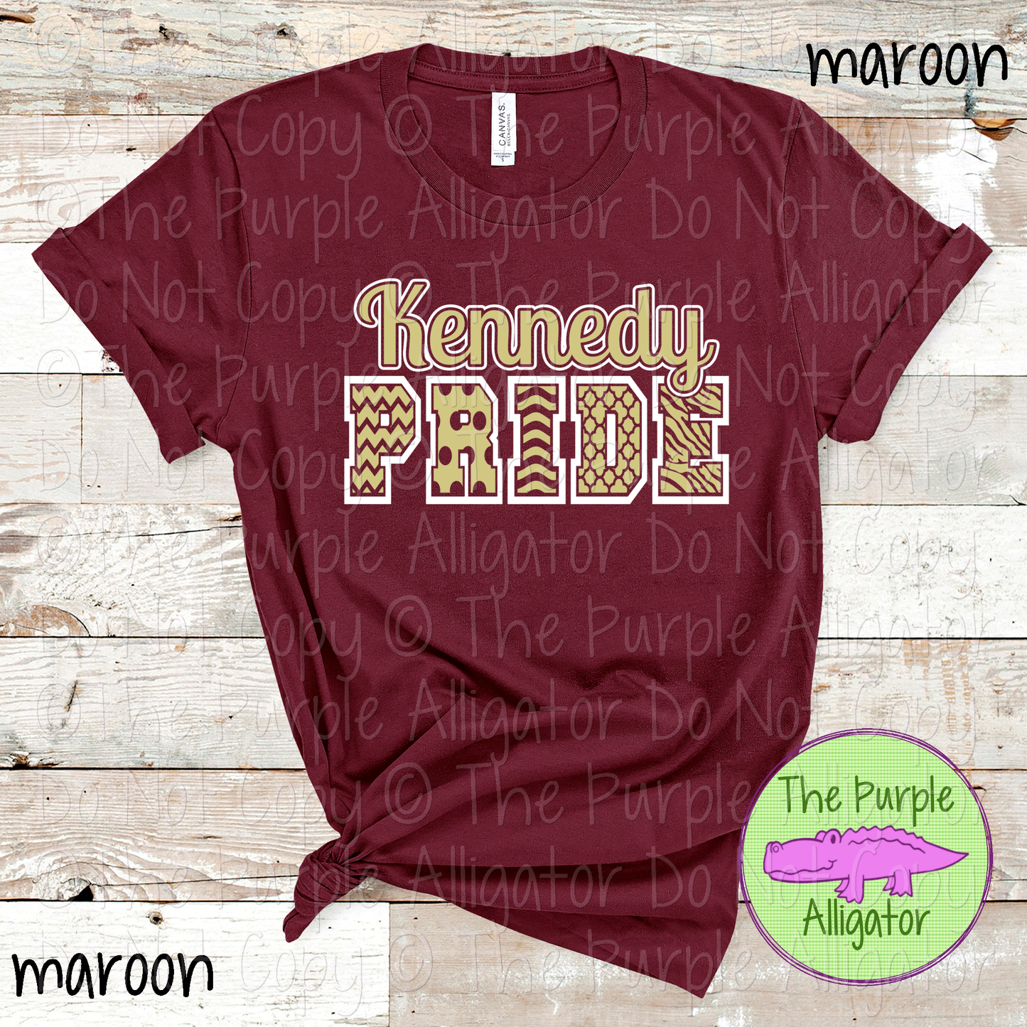 Kennedy Patterned Pride | Varsity Spirit Wear with Bold Pattern Lettering | CHOOSE YOUR DESIGN COLORS 0925 (d2f TPA)