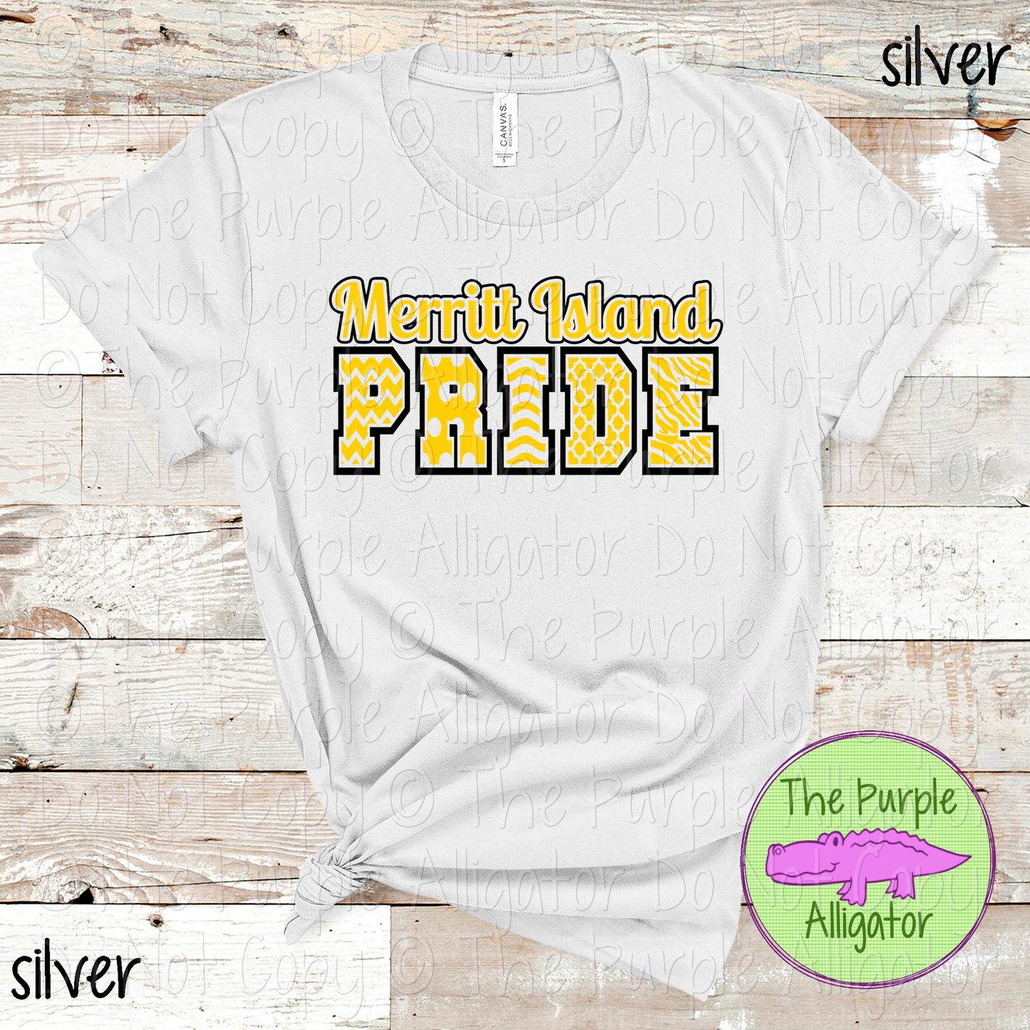 Merritt Island Patterned Pride | Varsity Spirit Wear with Bold Pattern Lettering | CHOOSE YOUR DESIGN COLORS 0925 (d2f TPA)