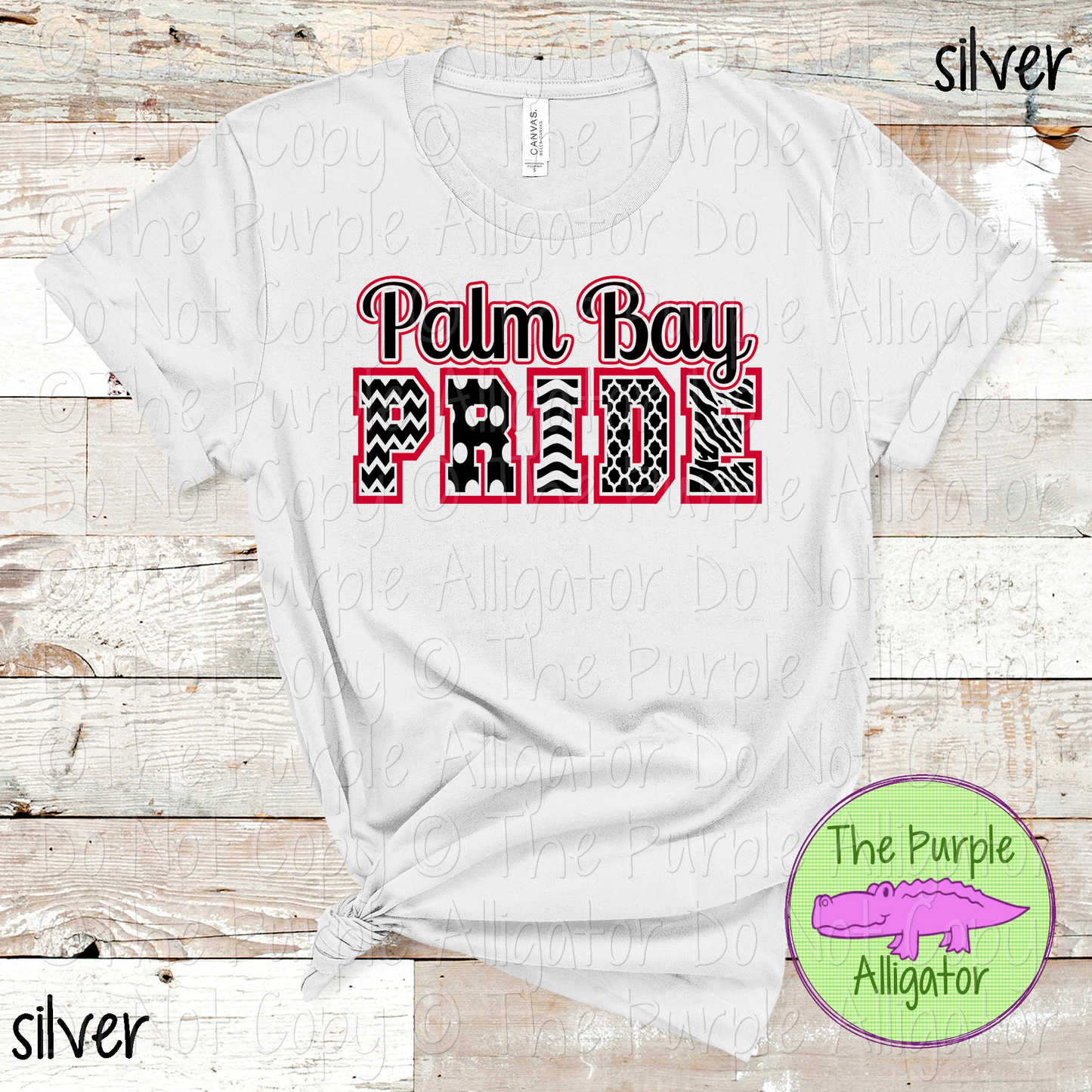Palm Bay Patterned Pride | Varsity Spirit Wear with Bold Pattern Lettering | CHOOSE YOUR DESIGN COLORS 0925 (d2f TPA)