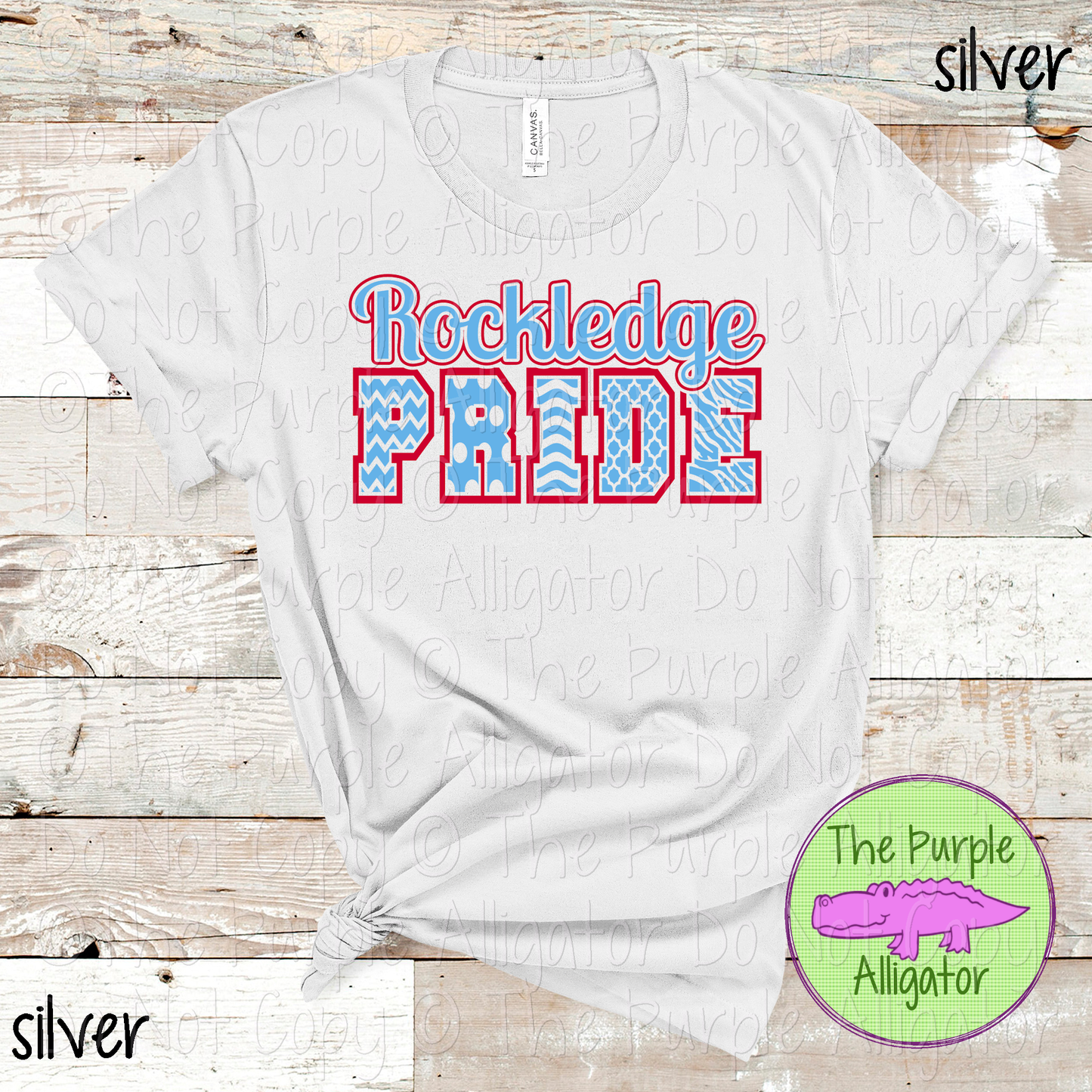Rockledge Patterned Pride | Varsity Spirit Wear with Bold Pattern Lettering | CHOOSE YOUR DESIGN COLORS 0925 (d2f TPA)