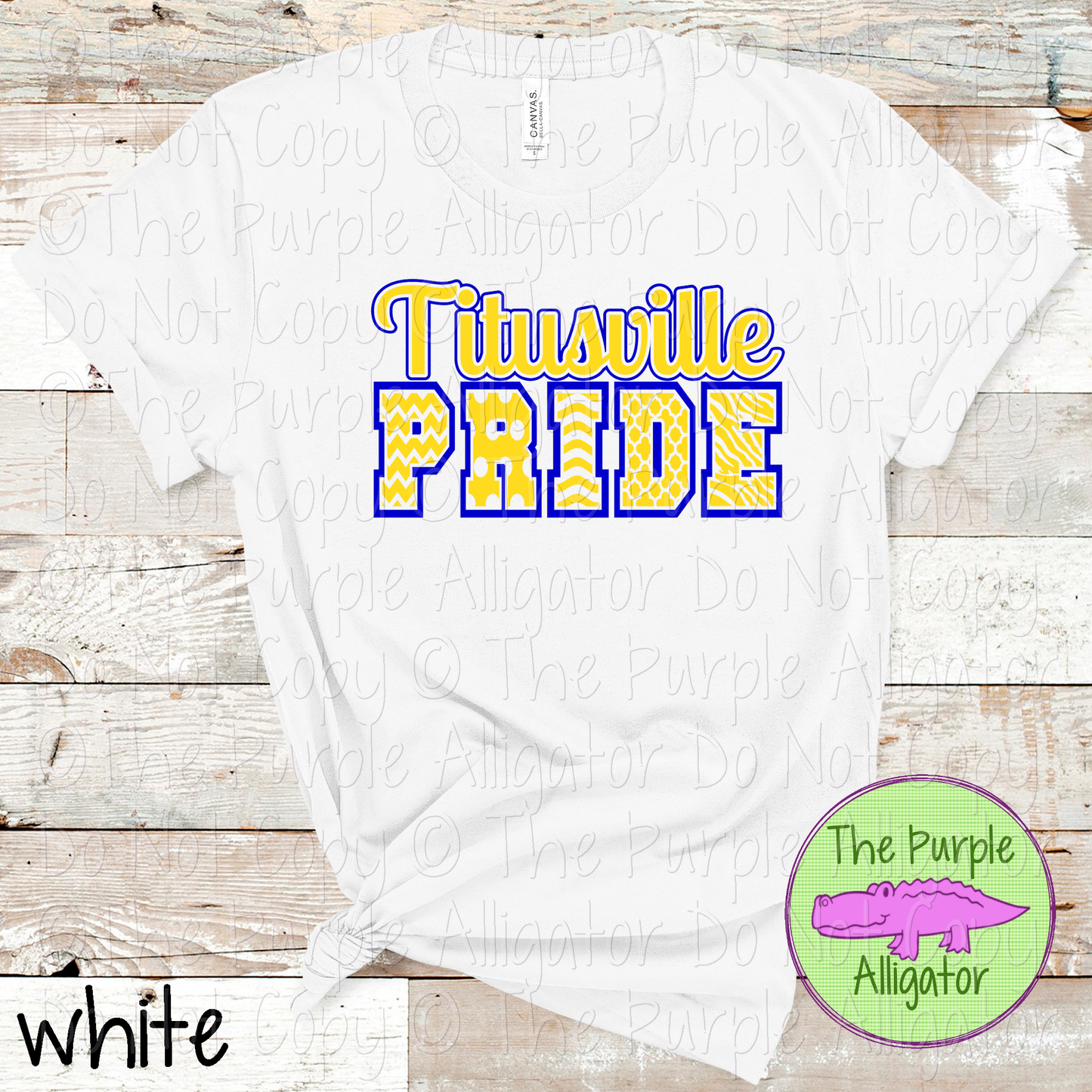 Titusville Patterned Pride | Varsity Spirit Wear with Bold Pattern Lettering | CHOOSE YOUR DESIGN COLORS 0925 (d2f TPA)