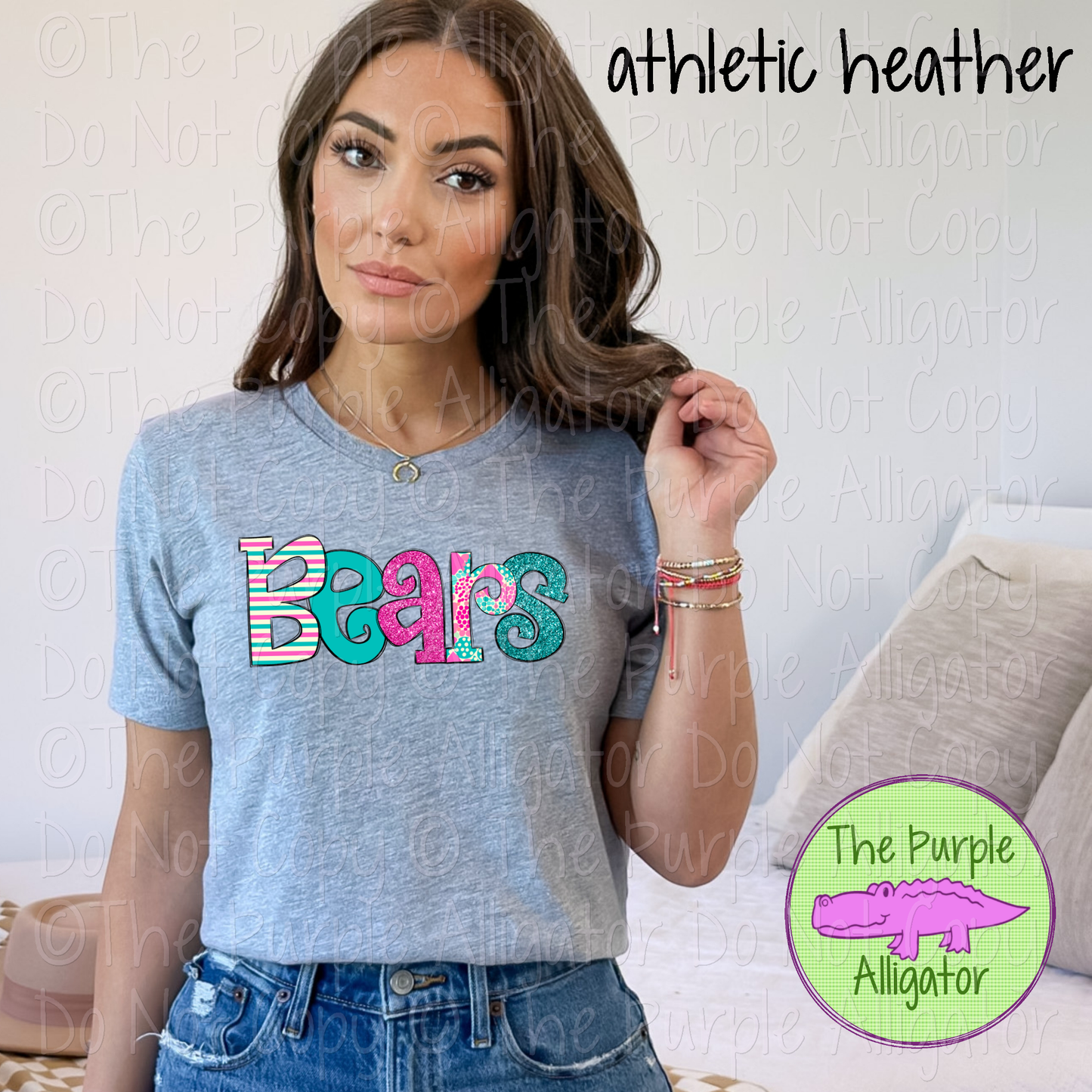 Bears Preppy Circles Mascot School Spirit 0225 (d2f OCo)